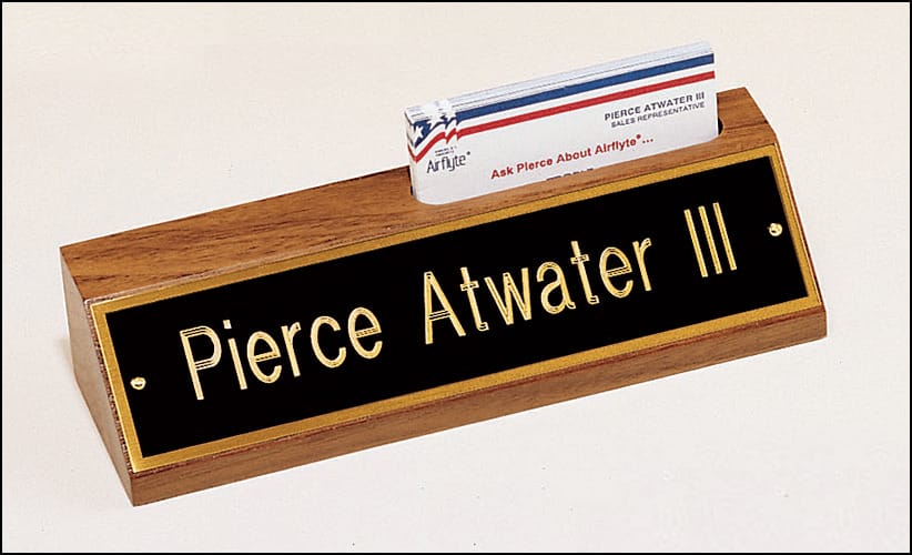 Nameplate with Business Card Holder.
