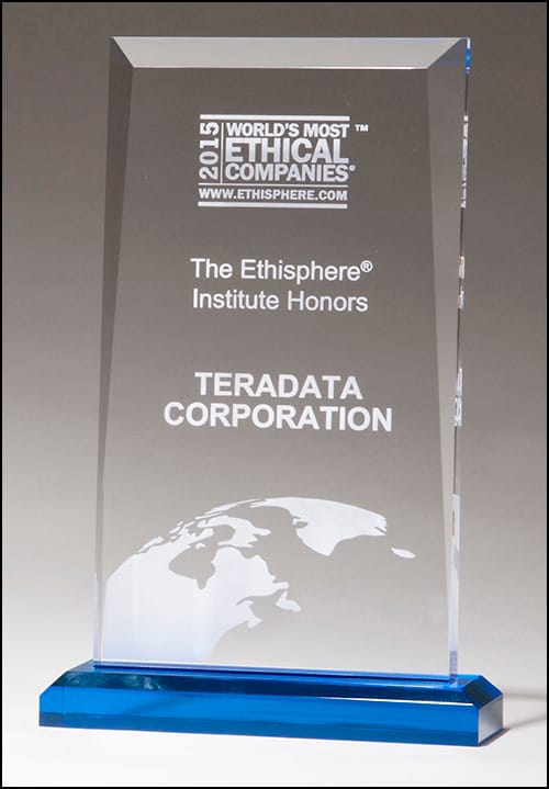 Acrylic Award with Blue Base.