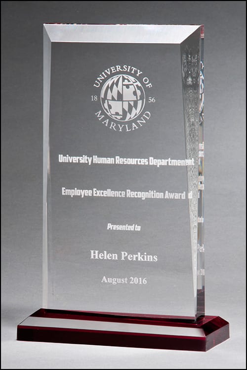 Acrylic Award with Red Base.