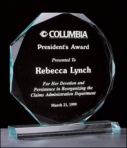 Acrylic Award on Acrylic Base.
