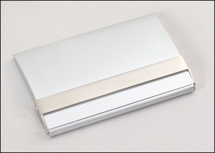 Matte Silver Business Card Case.