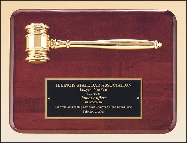 Gold Electroplated Metal Gavel.