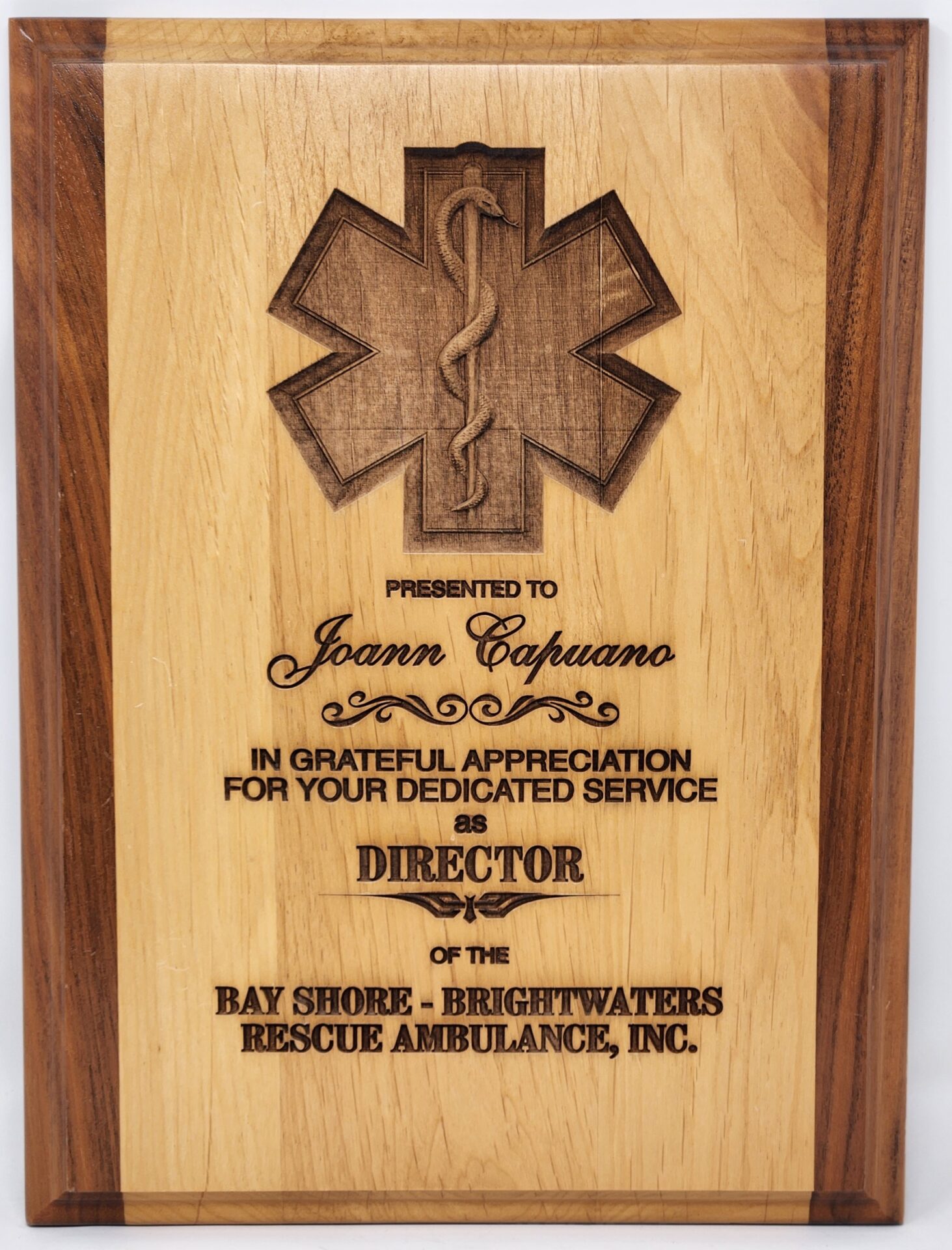 akSOL - 3D Oak Star of Life Plaque.