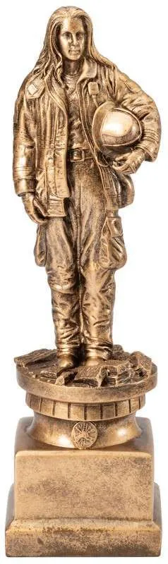 127 - Firewoman Statue Resin.