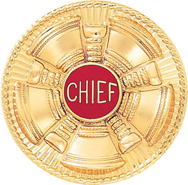 Chief Cap Badge with Round Sunburst with Five Horns.