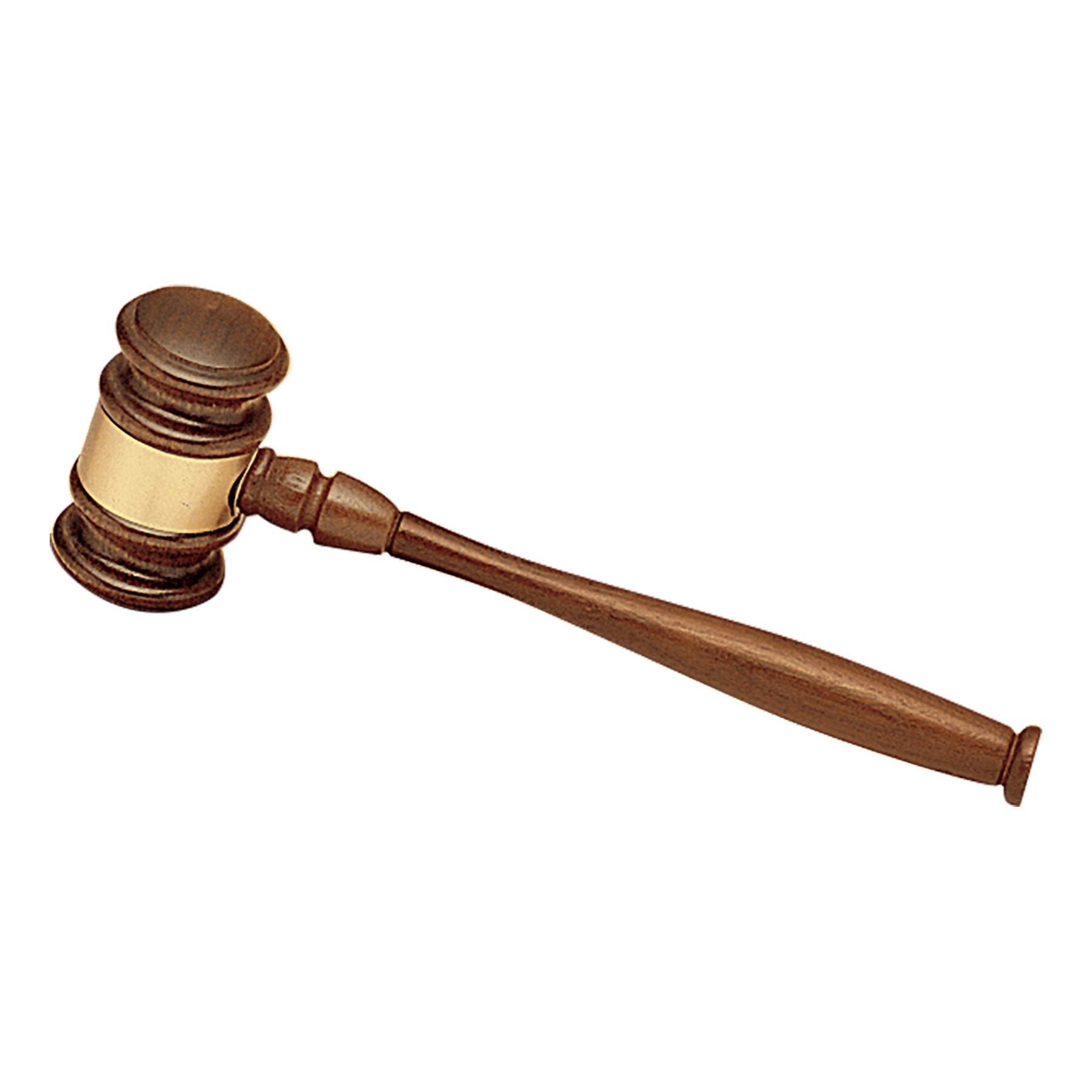 American Walnut Gavel with Brass Gavel Band.