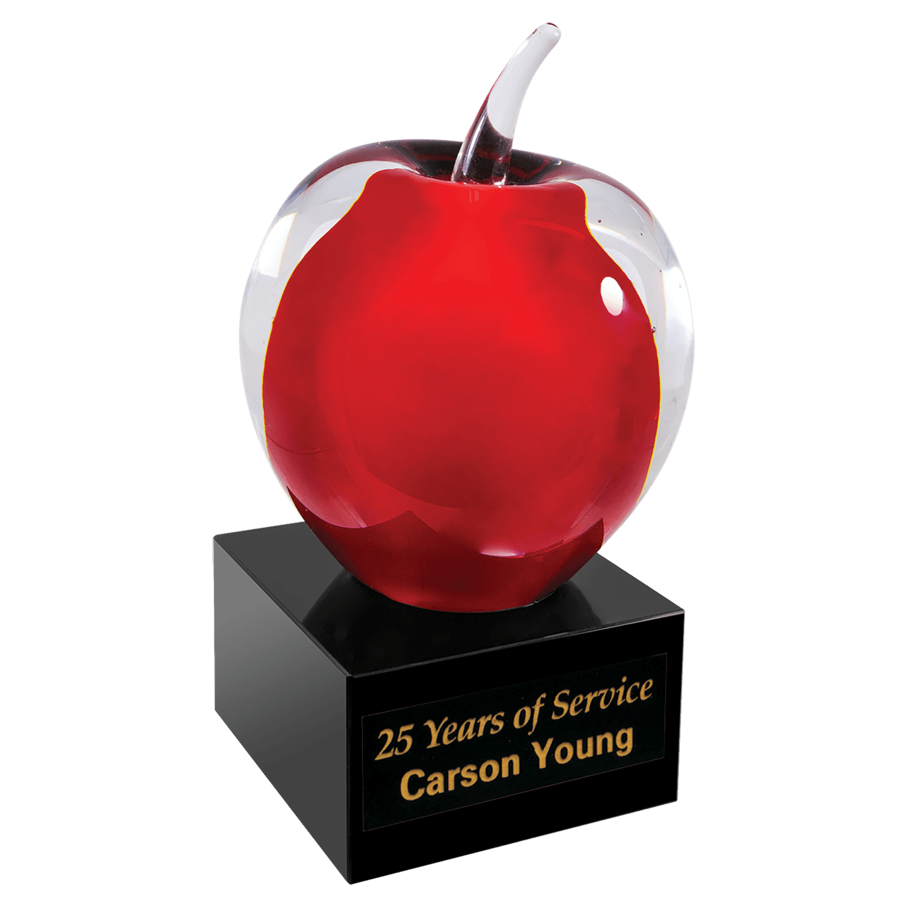 Red and Clear Apple Art Glass.