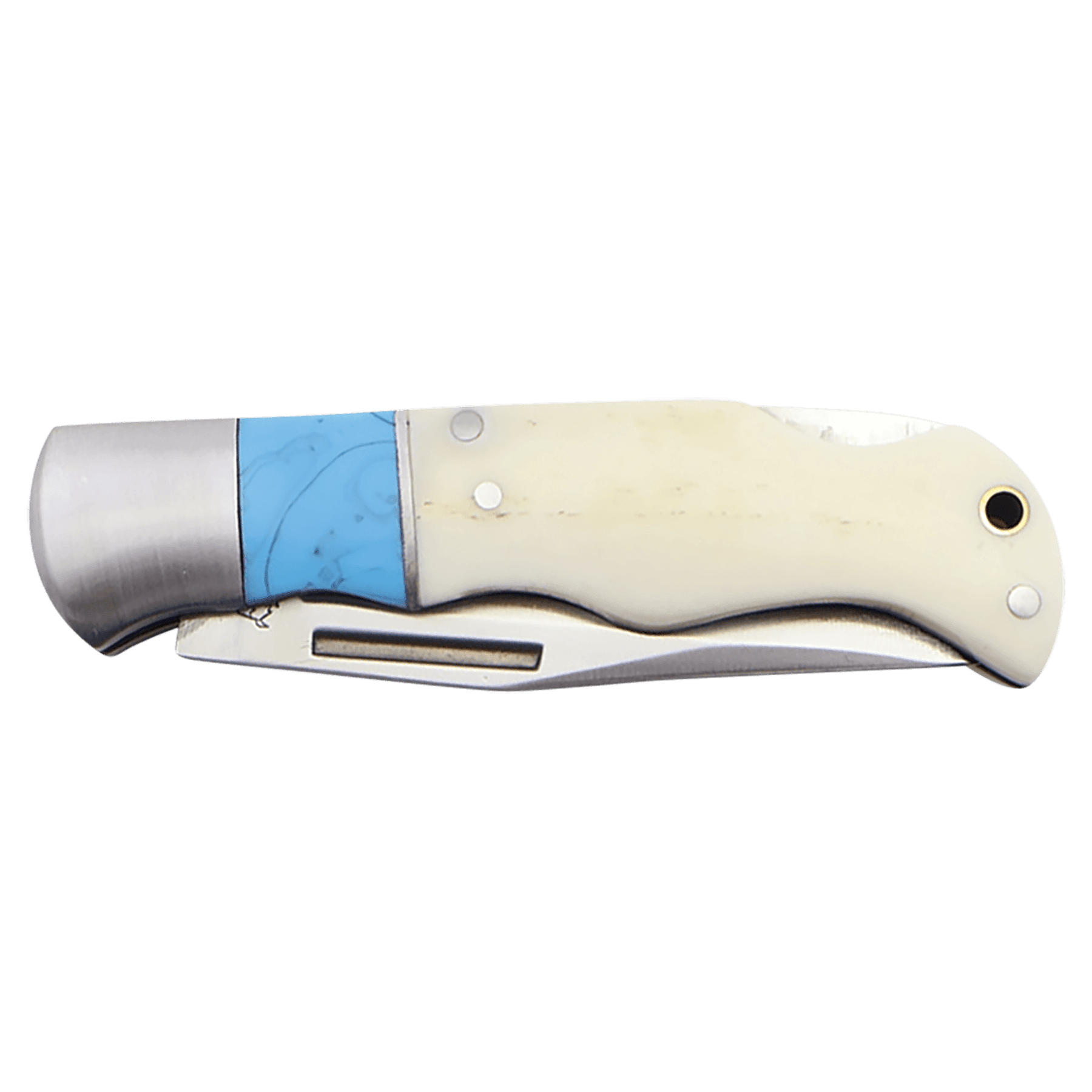 Blue/Bone Folding Knife.