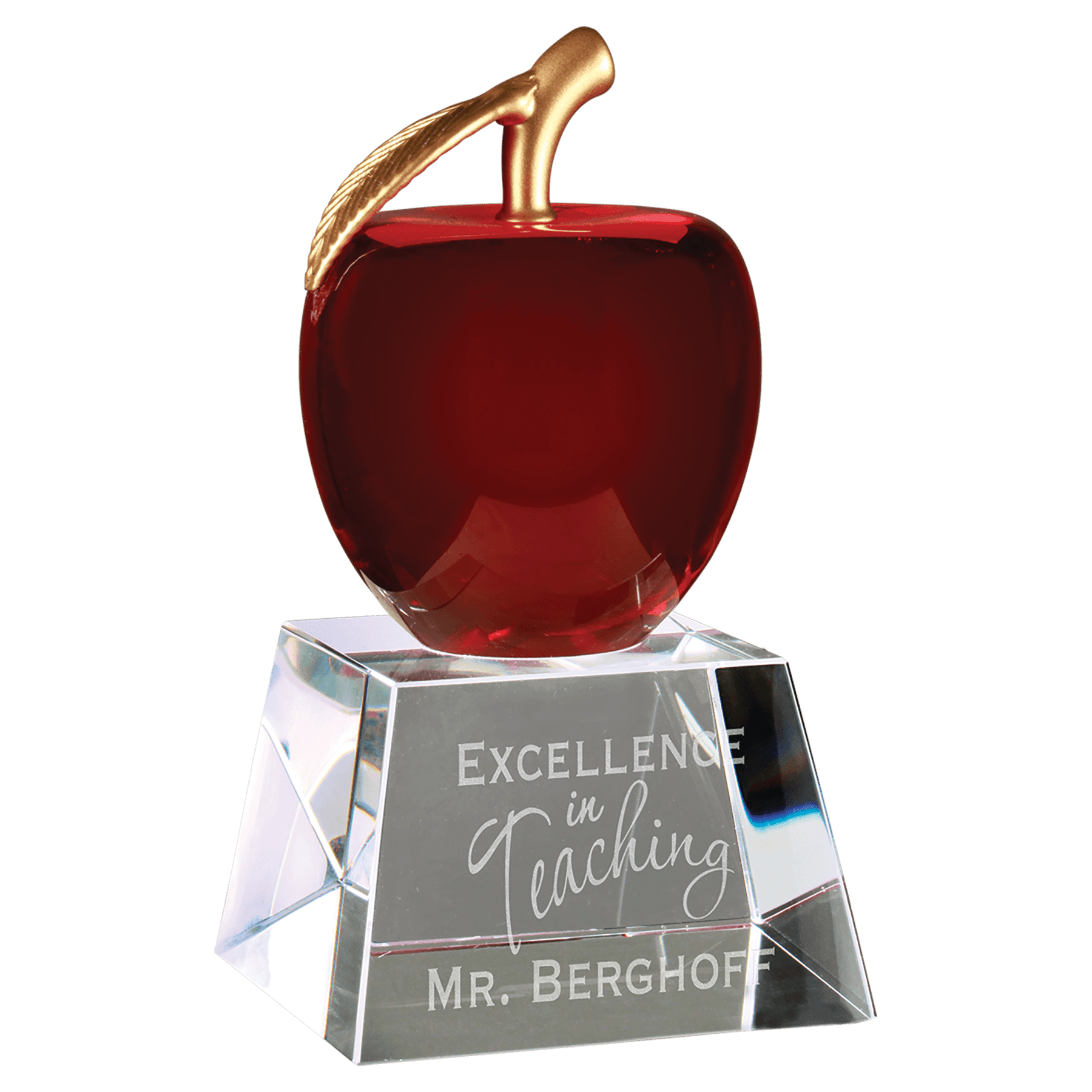Red Crystal Apple with Clear Base.
