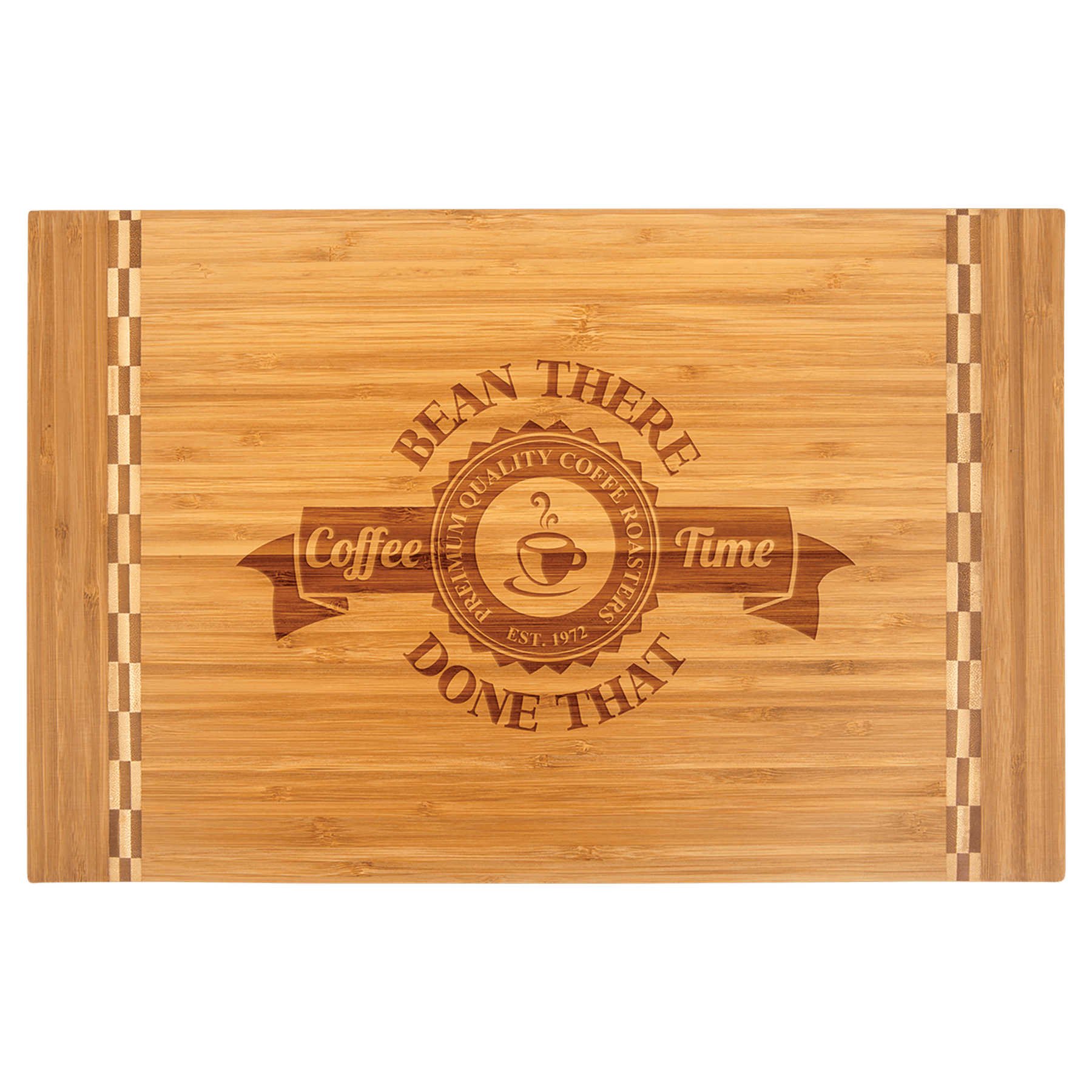 Bamboo Cutting Board with Butcher Block Ends.