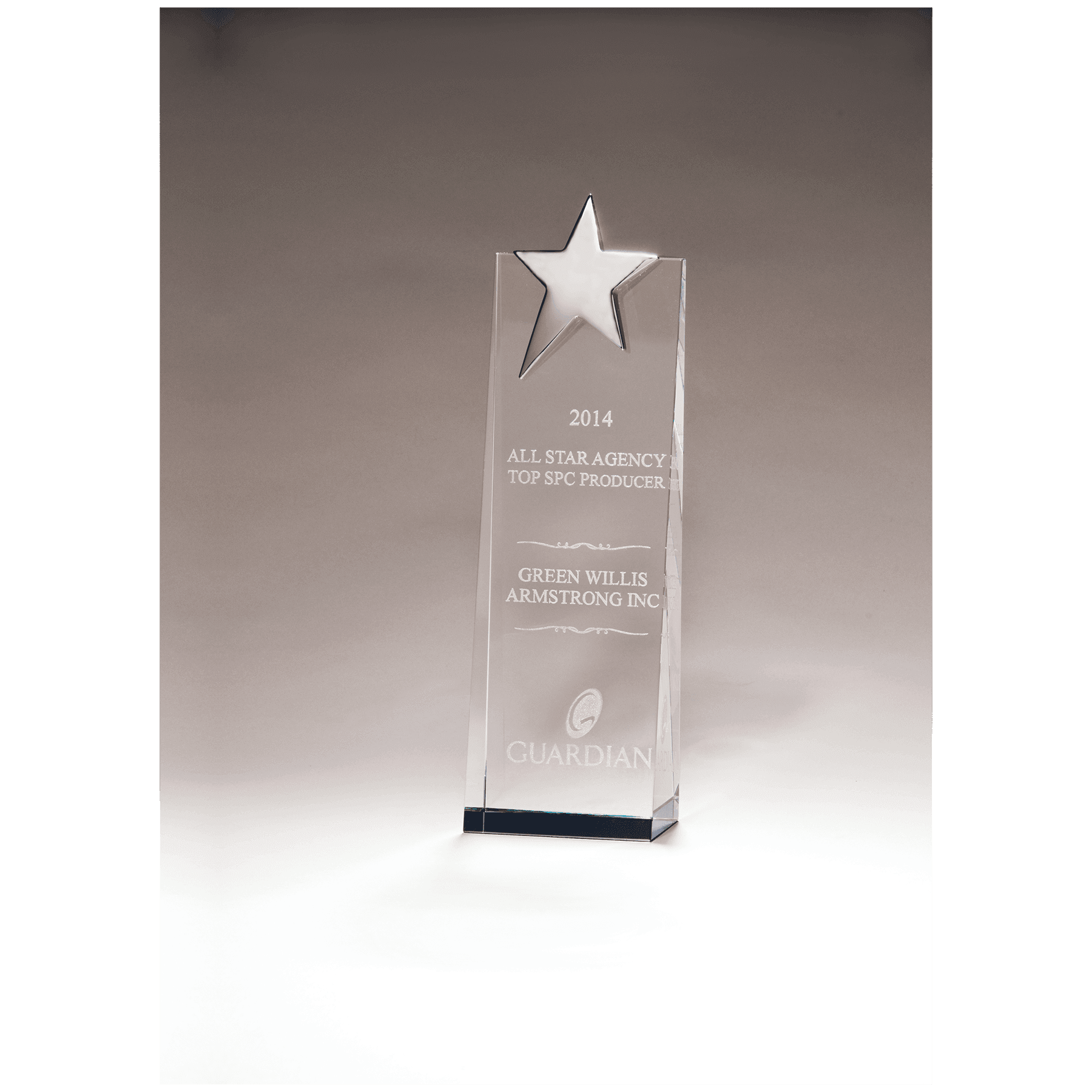 Crystal Trophy with Silver Star, Prism-3ffect.