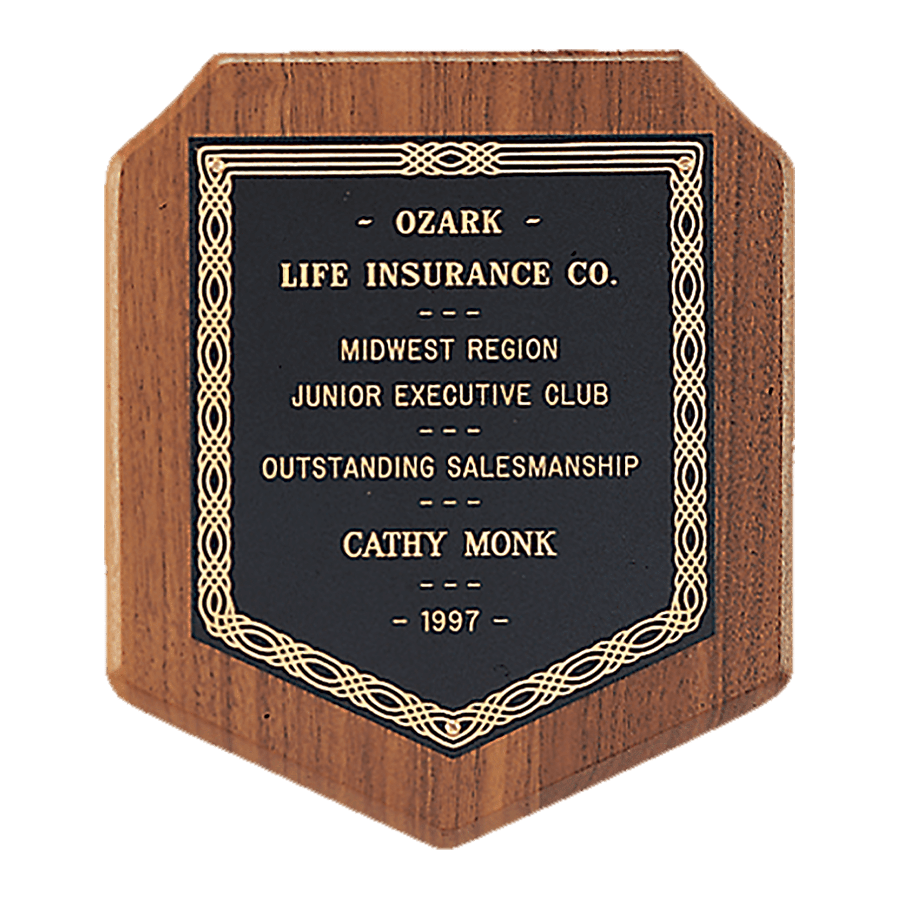 American Walnut with Black Brass Plate.