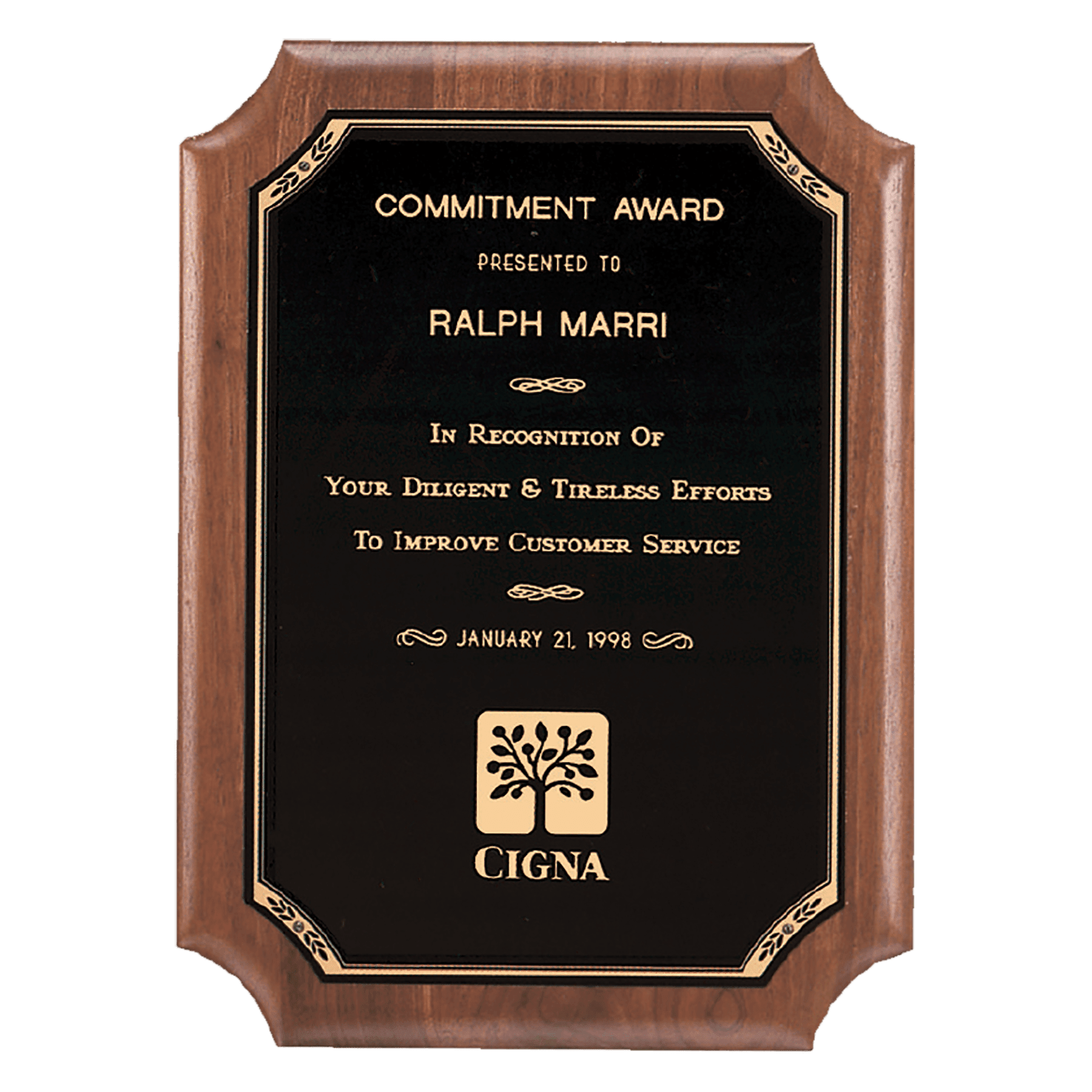 American Walnut Notched Plaque.