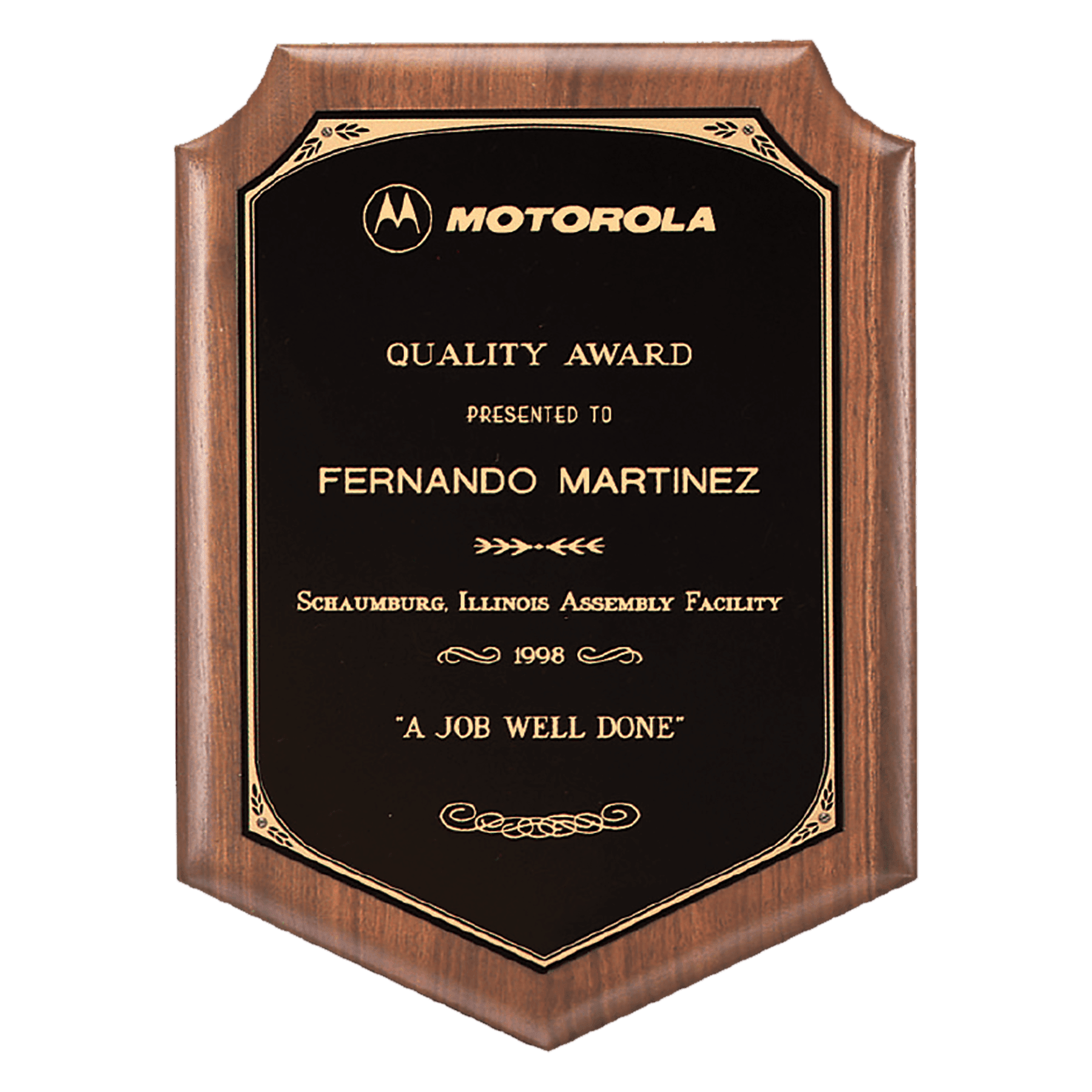 American Walnut Plaque.