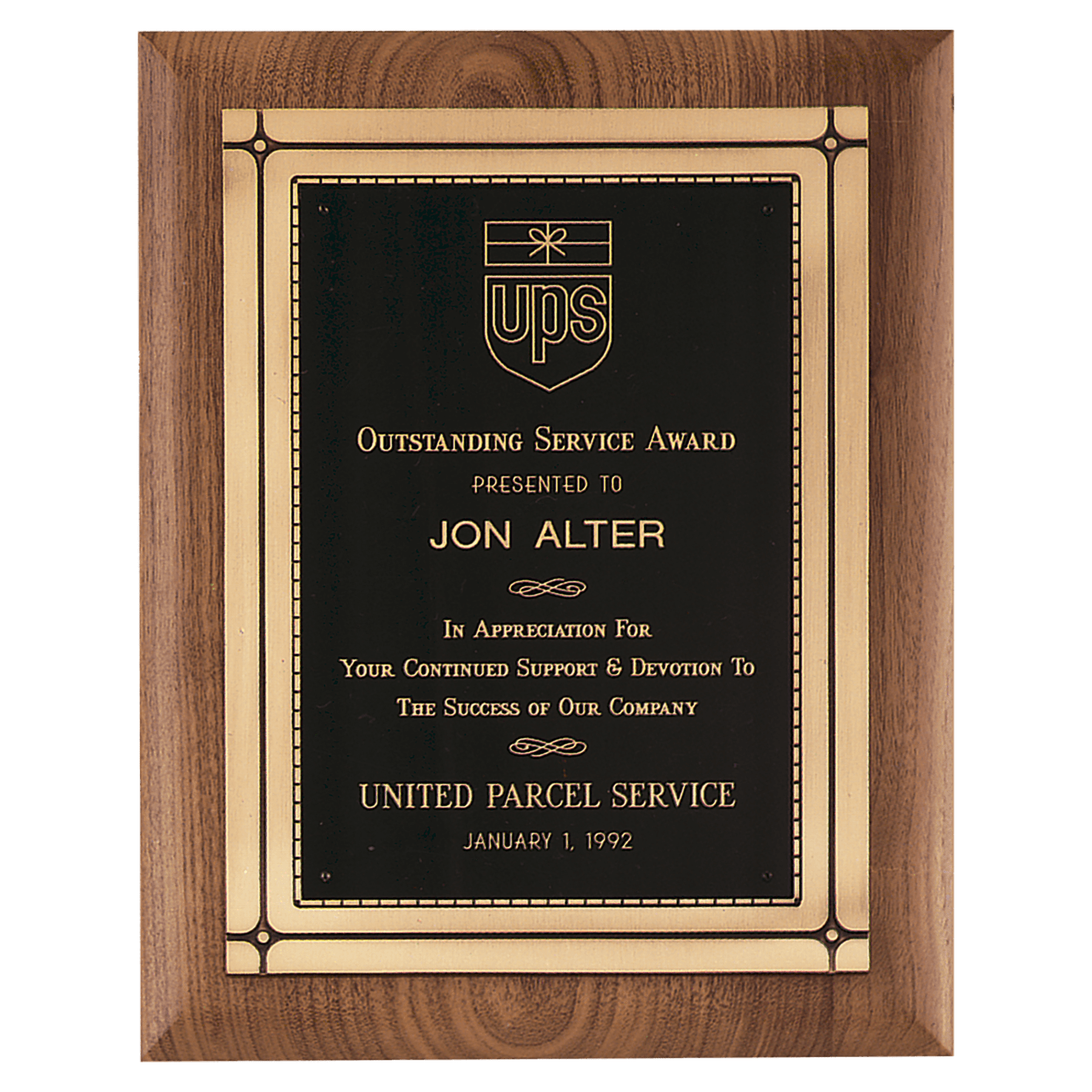 Walnut Plaque with Antique Bronze Casting and Phoenix Frame.