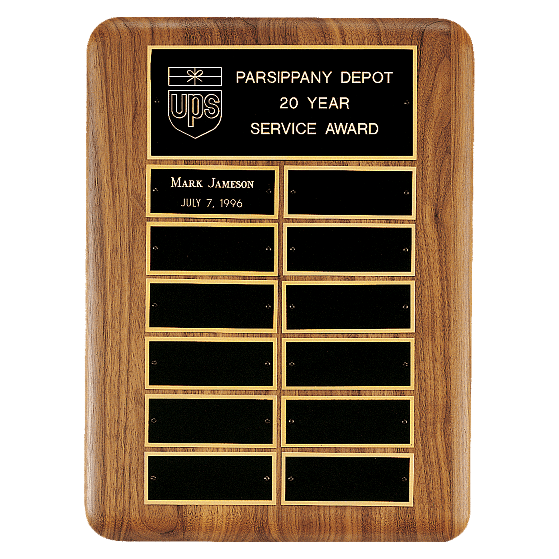 Walnut 12 Plate Perpetual Plaque.