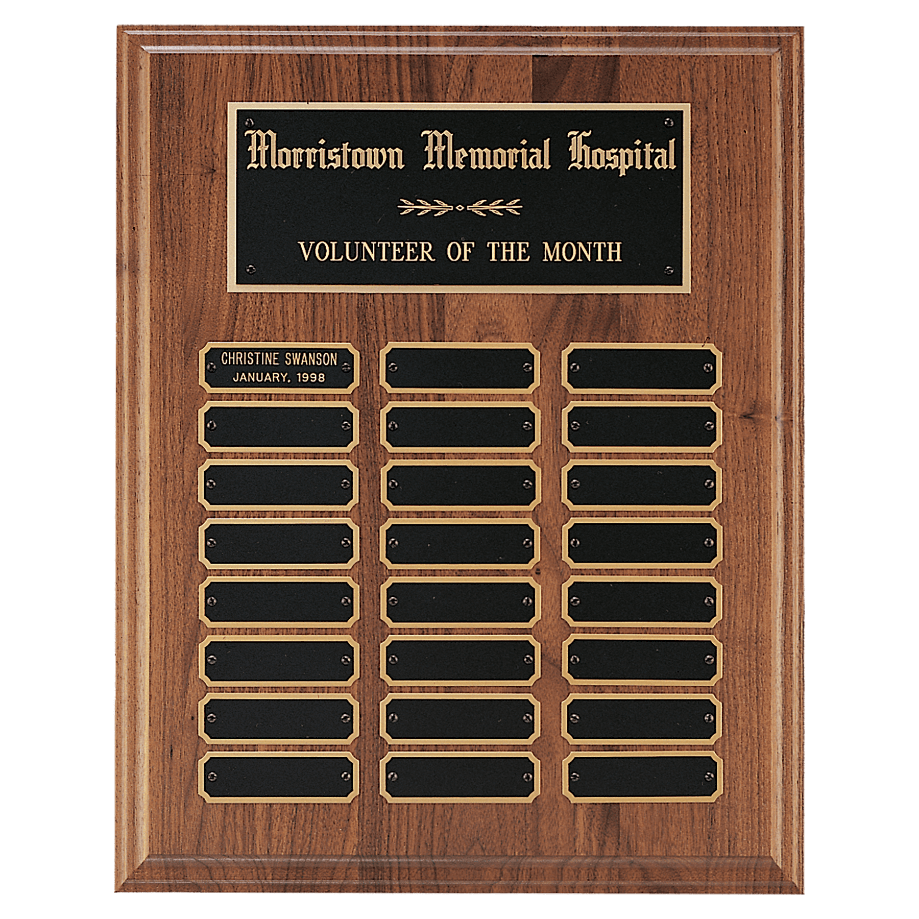 Walnut Step-Edge Perpetual Plaque.