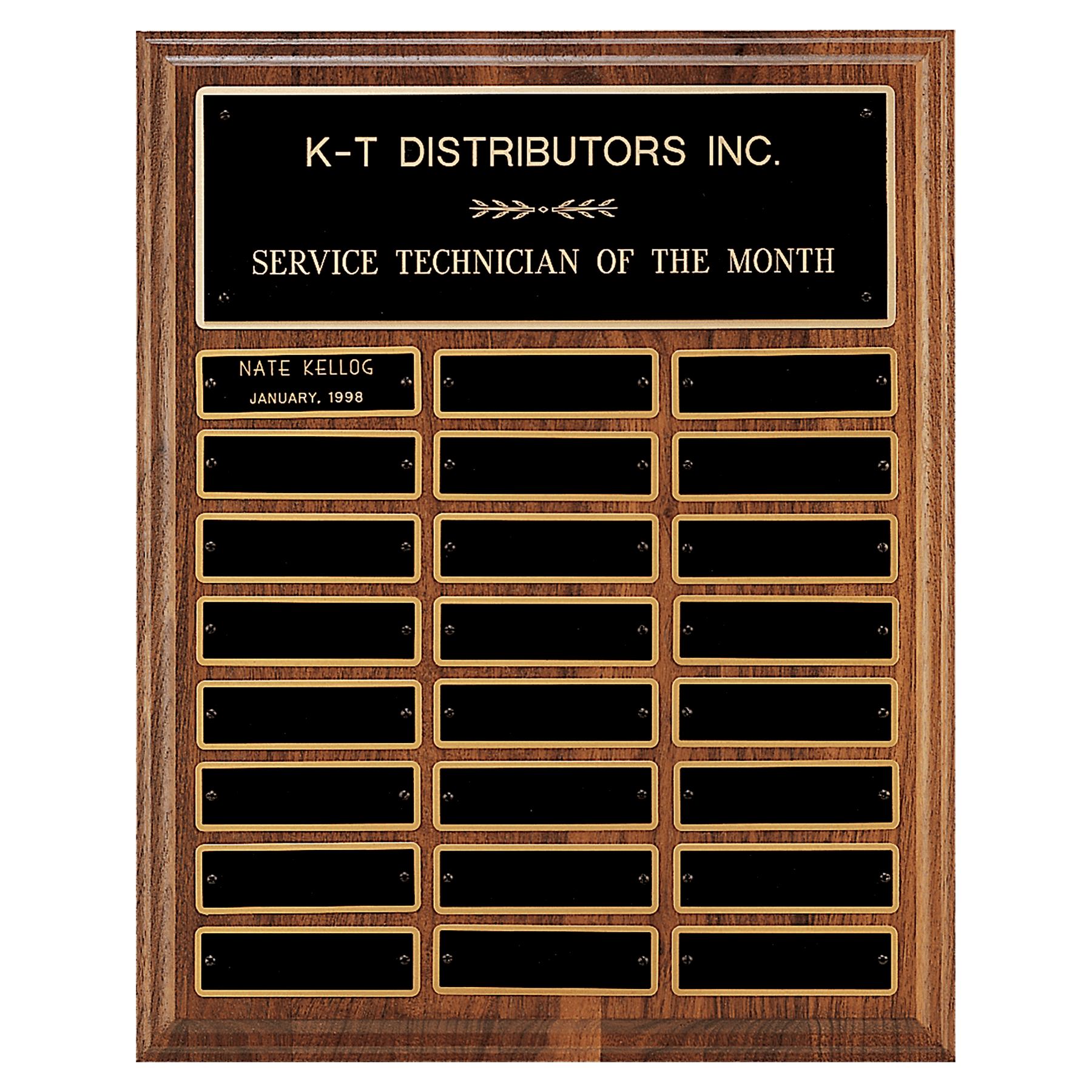 Walnut Step-Edge Perpetual Plaque.
