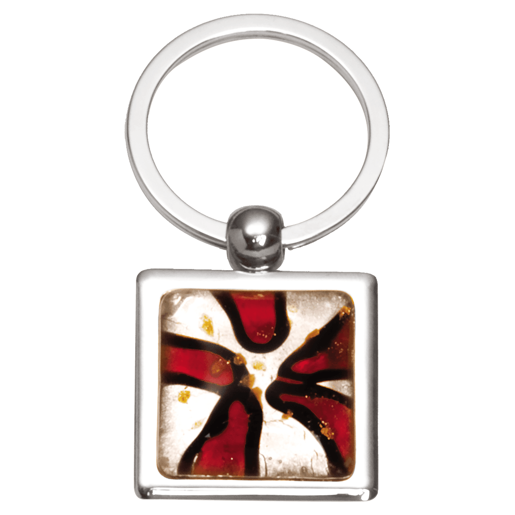 Art Glass Decorated Key Ring.