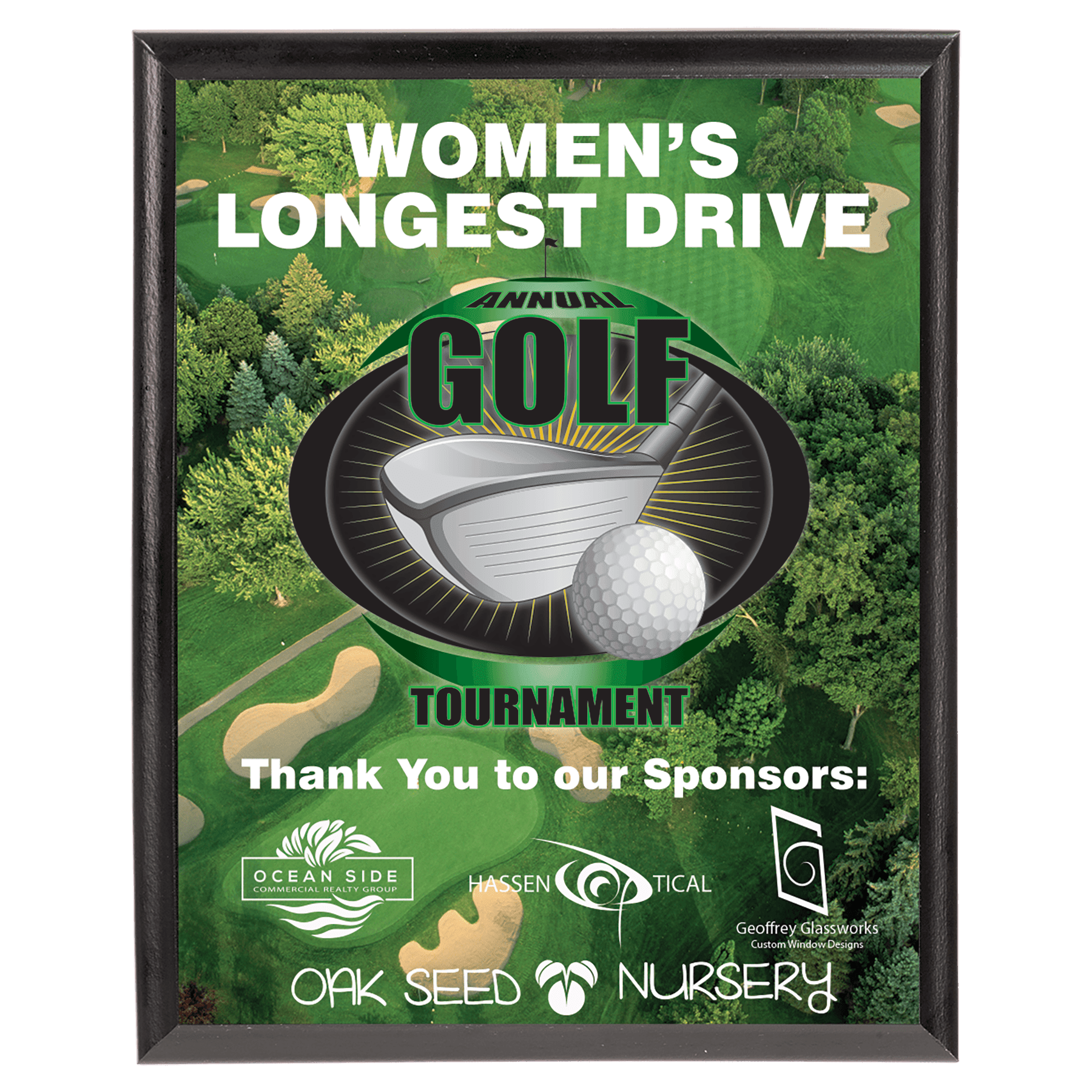 Full Color Plaque with Black Edge.