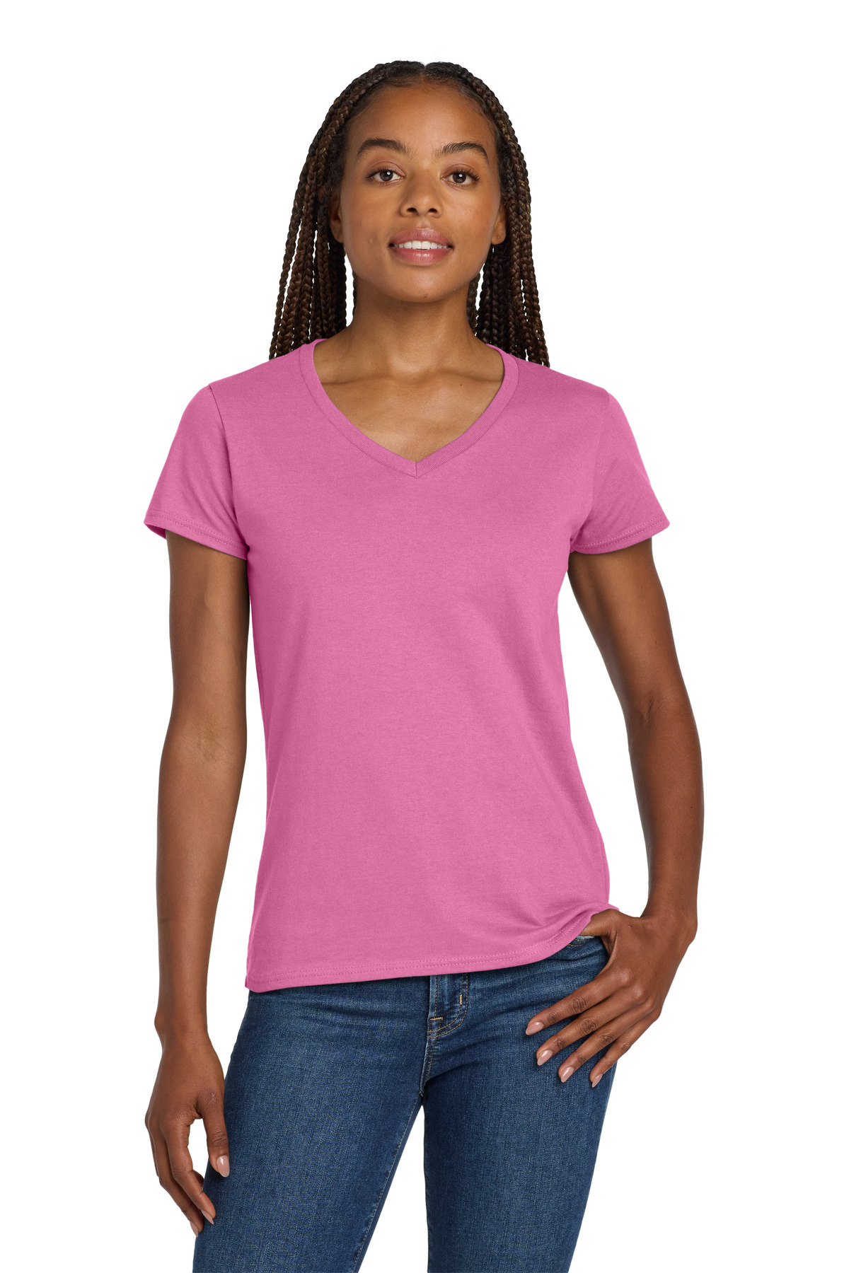 Gildan ® Women's Heavy Cotton  100% Cotton V-Neck T-Shirt. 5V00L