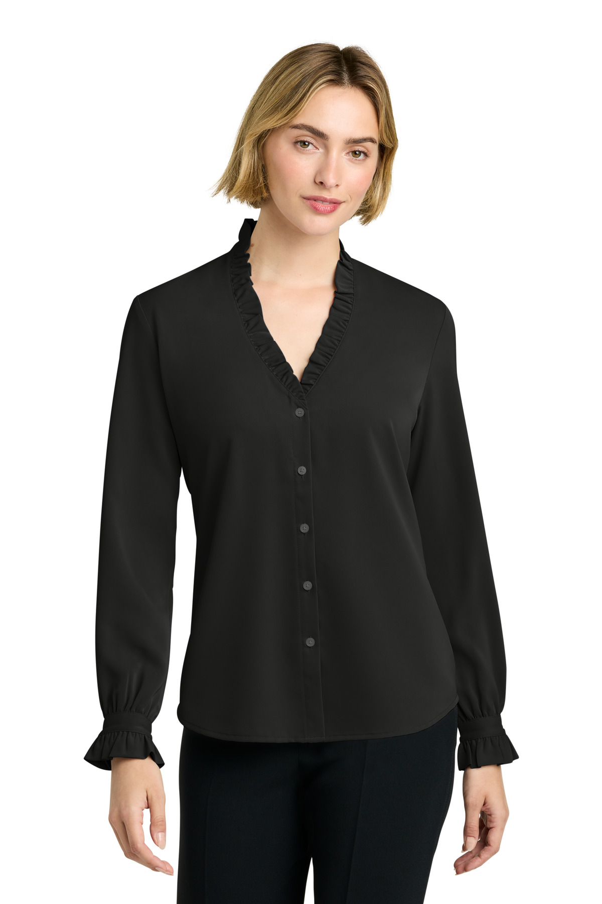 Brooks Brothers ® Women's Long Sleeve Ruffle Collar Blouse BB18011