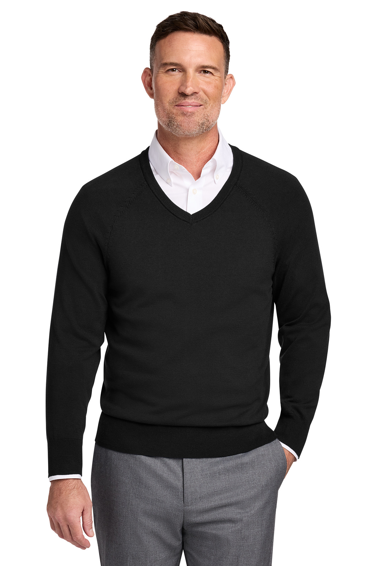 Brooks Brothers ® Cotton Stretch V-Neck Sweater BB18400