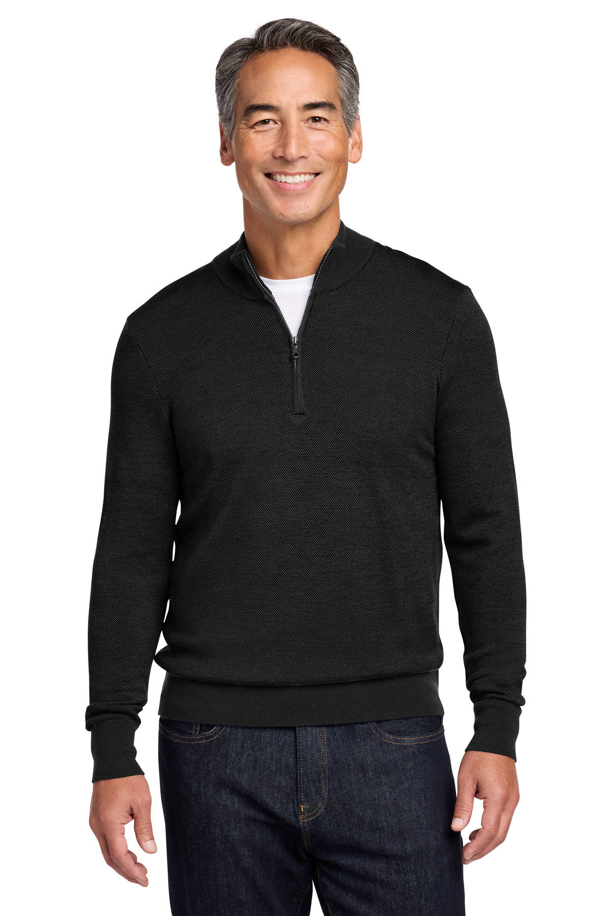 Brooks Brothers ® Washable Merino Birdseye 1/4-Zip Sweater BB18412