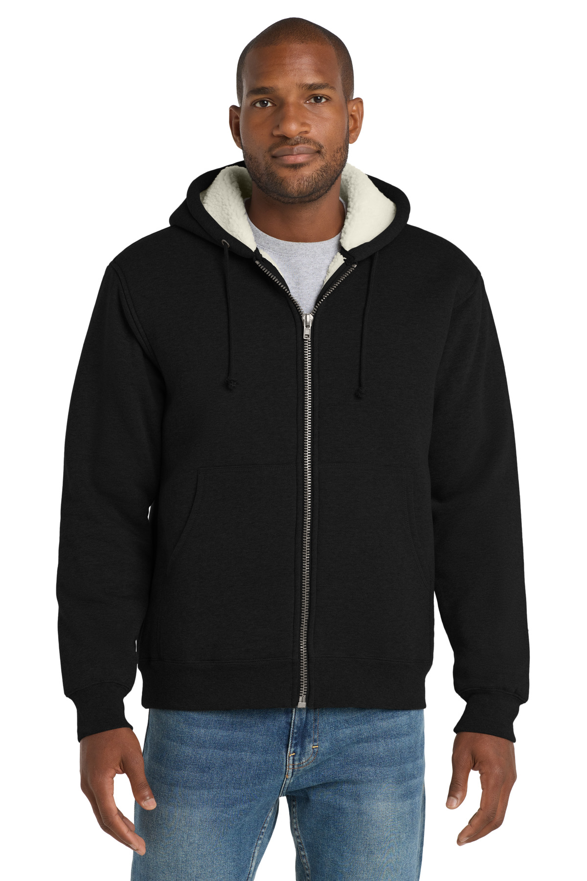 CornerStone ® Heavyweight Sherpa-Lined Hooded Fleece Jacket. CS625