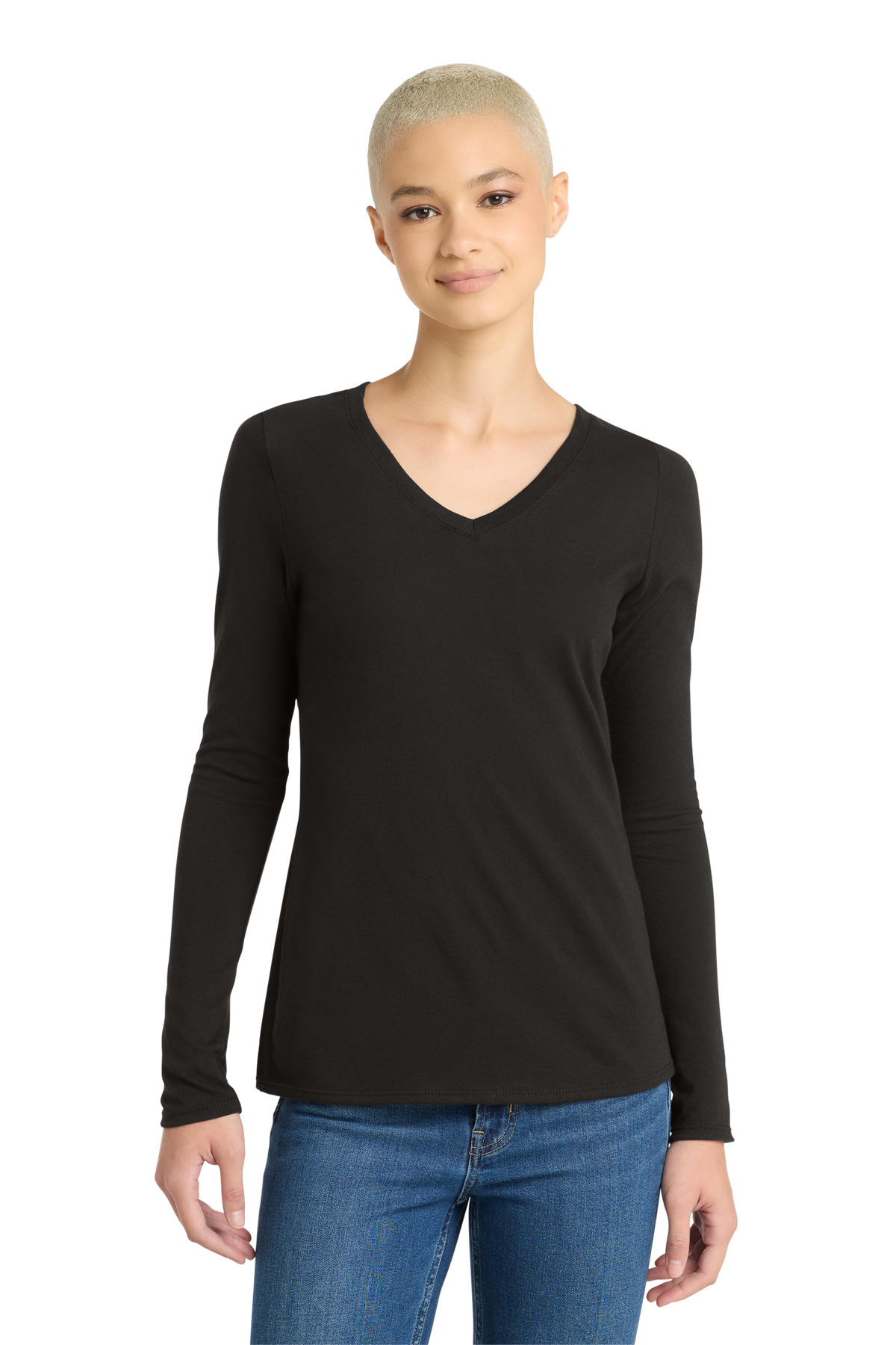 District ® Women's Very Important Tee ® Long Sleeve V-Neck. DT6201