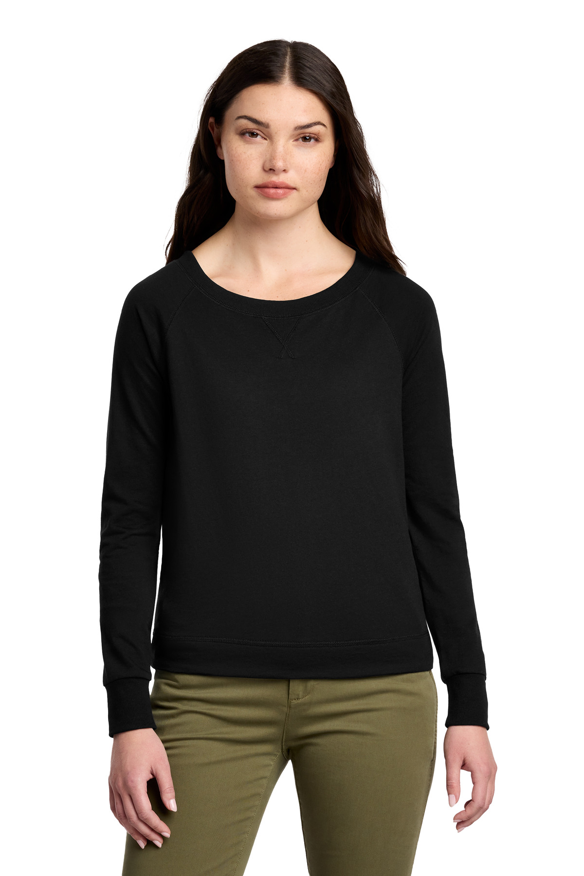District ® Women's Featherweight French Terry  Long Sleeve Crewneck DT672