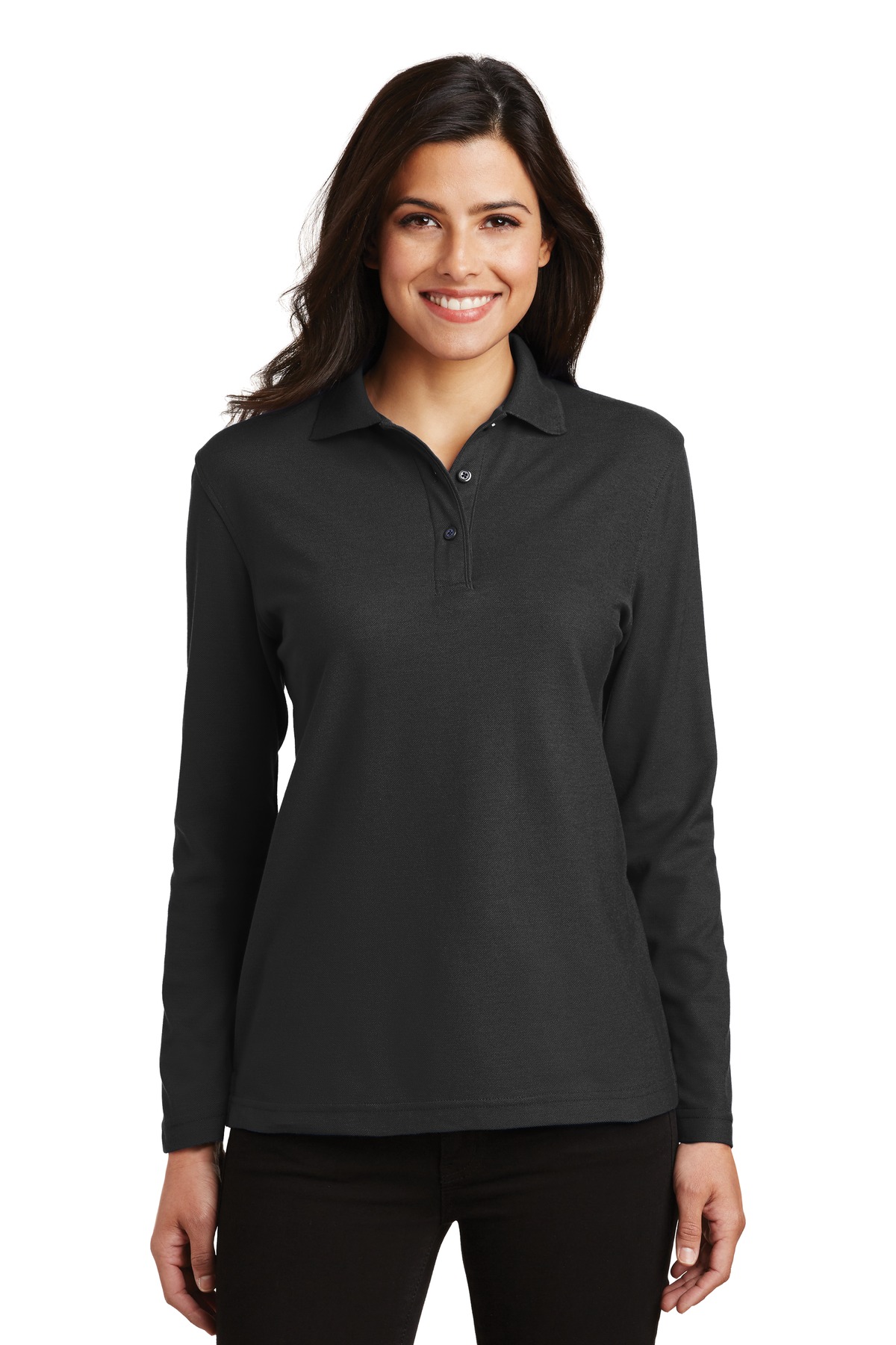 Port Authority ® Women's Silk Touch Long Sleeve Polo. L500LS
