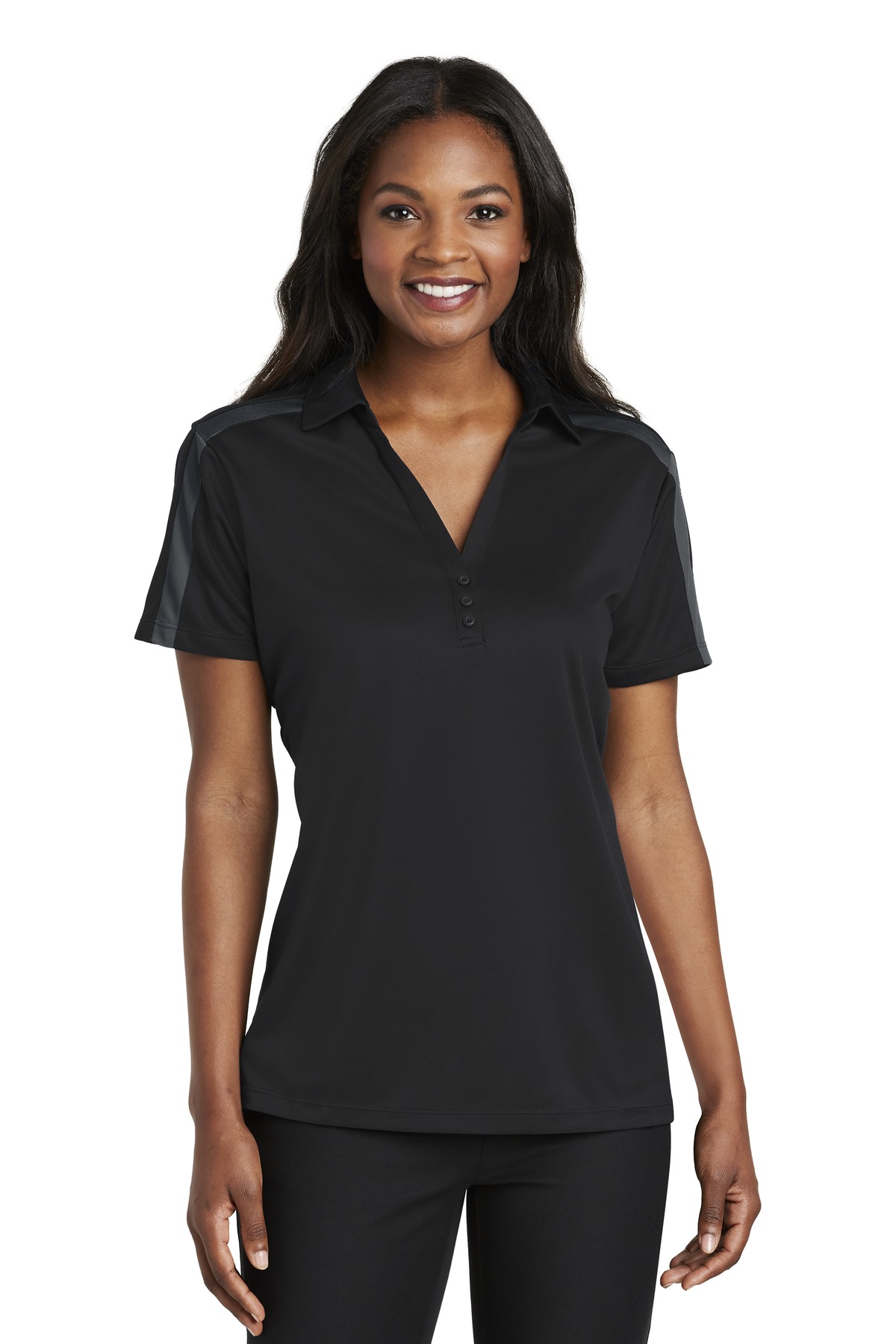 Port Authority ® Women's Silk Touch Performance Colorblock Stripe Polo. L547