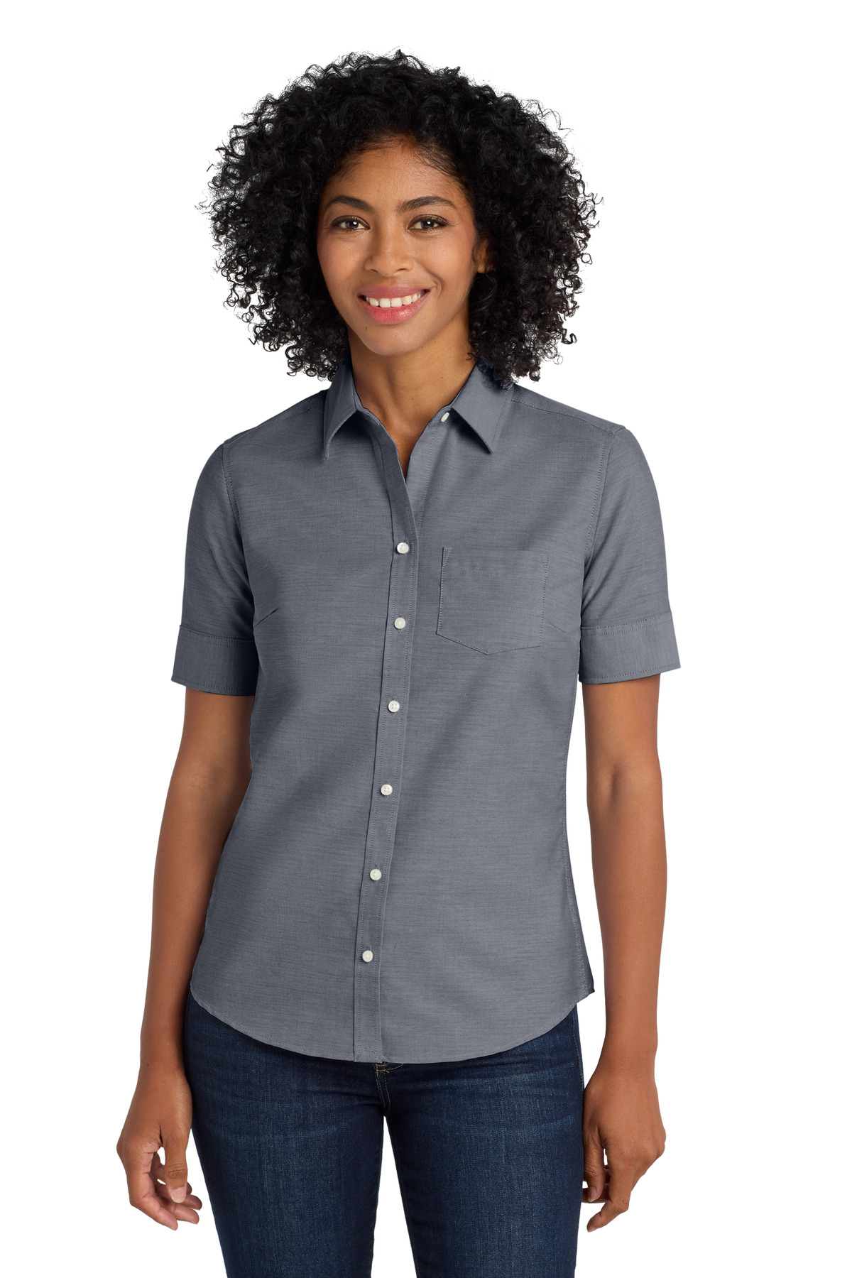 Port Authority ® Women's Short Sleeve SuperPro  Oxford Shirt. L659