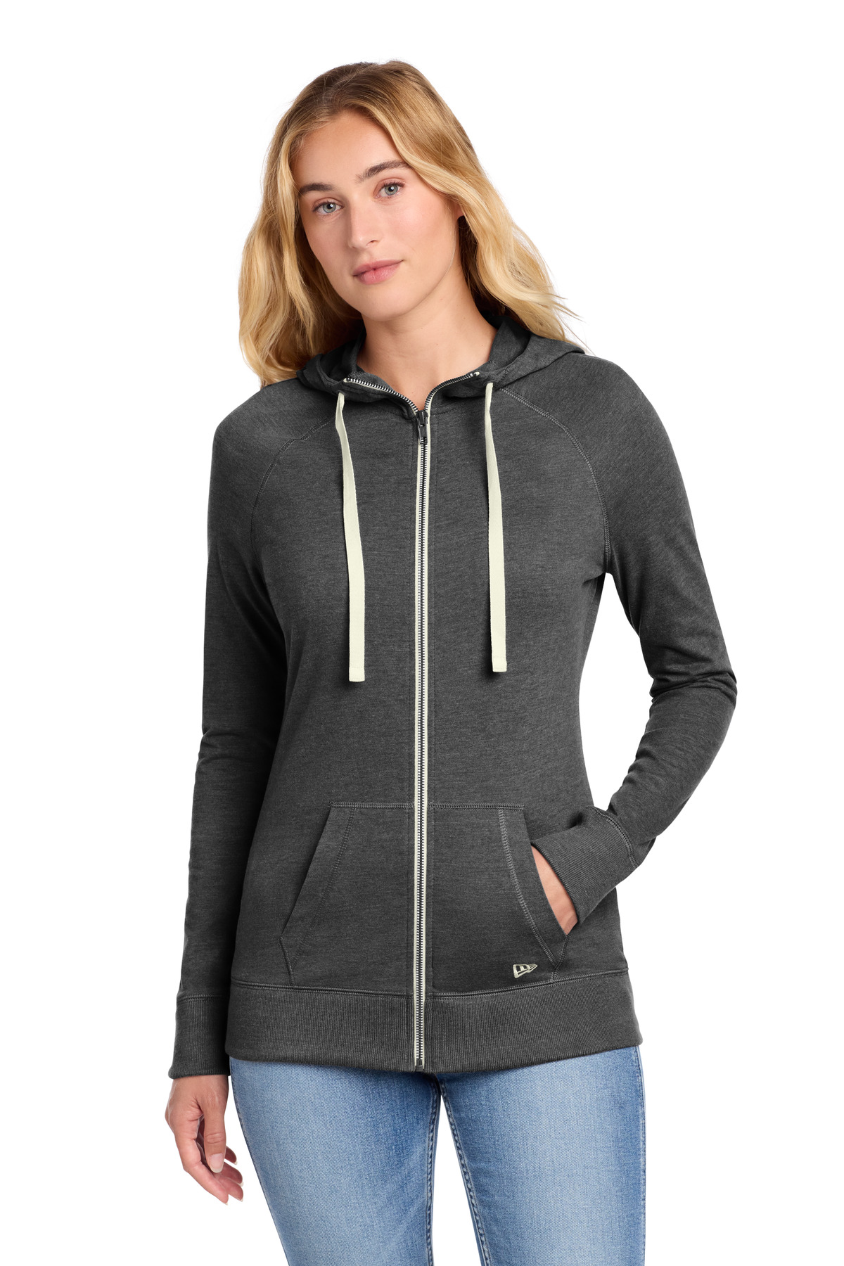 New Era ® Women's Sueded Cotton Blend Full-Zip Hoodie. LNEA122