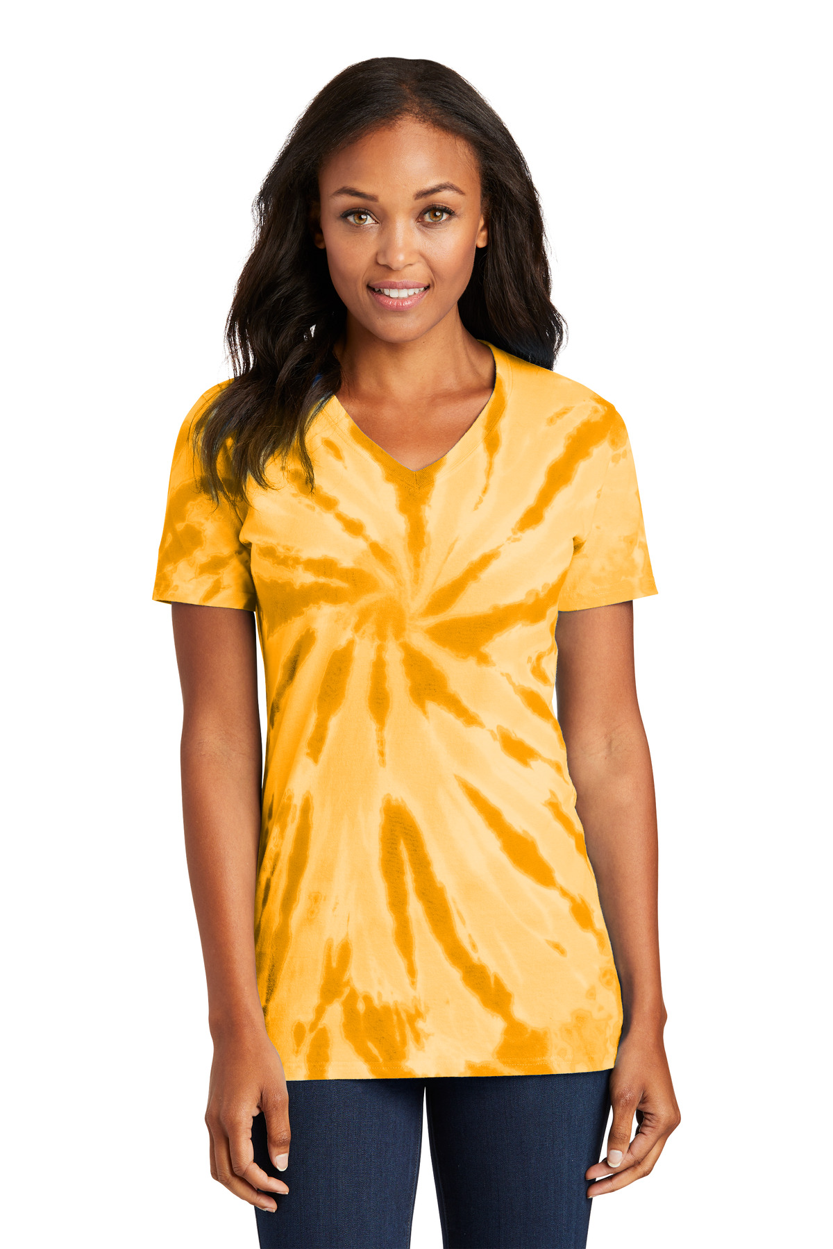Port & Co  Women's Tie-Dye V-Neck Tee. LPC147V