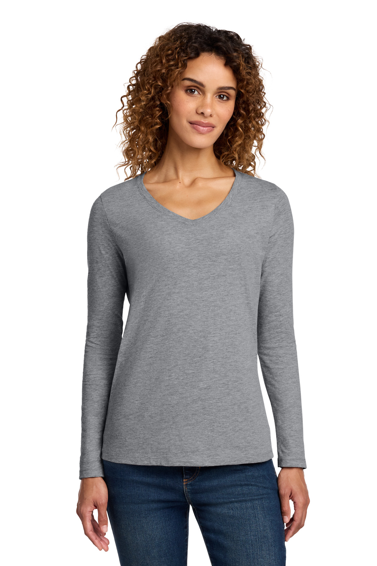 Port & Co  Women's Long Sleeve Fan Favorite V-Neck Tee. LPC450VLS