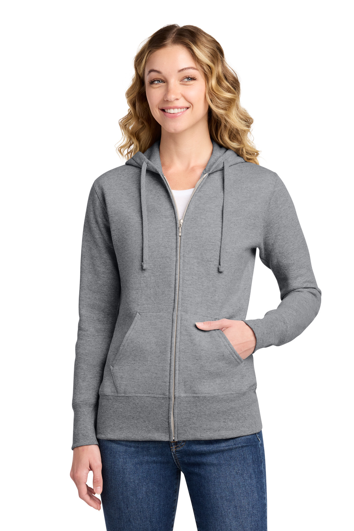 Port & Co  Women's Core Fleece Full-Zip Hooded Sweatshirt. LPC78ZH