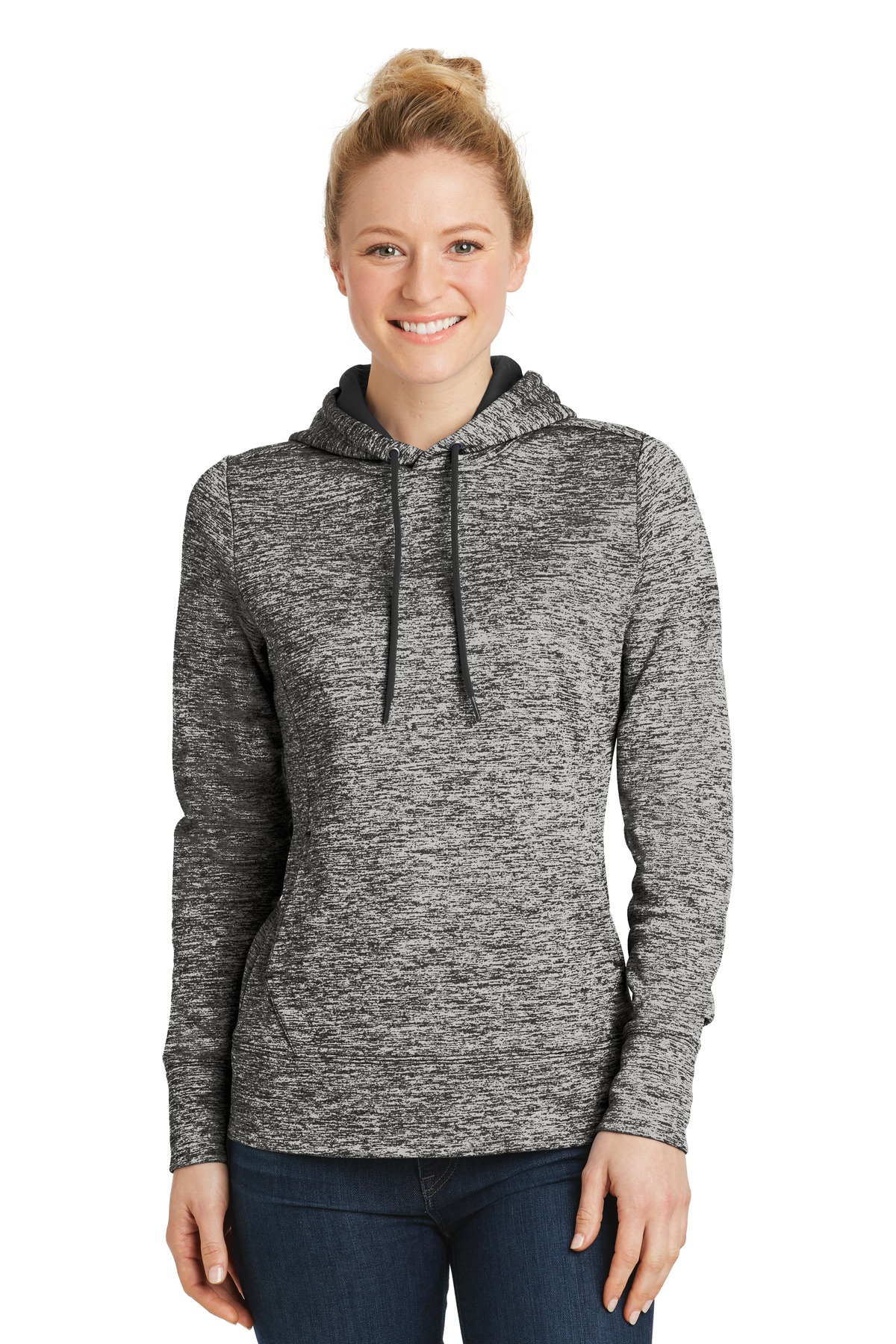Sport-Tek ® Women's PosiCharge ® Electric Heather Fleece Hooded Pullover. LST225