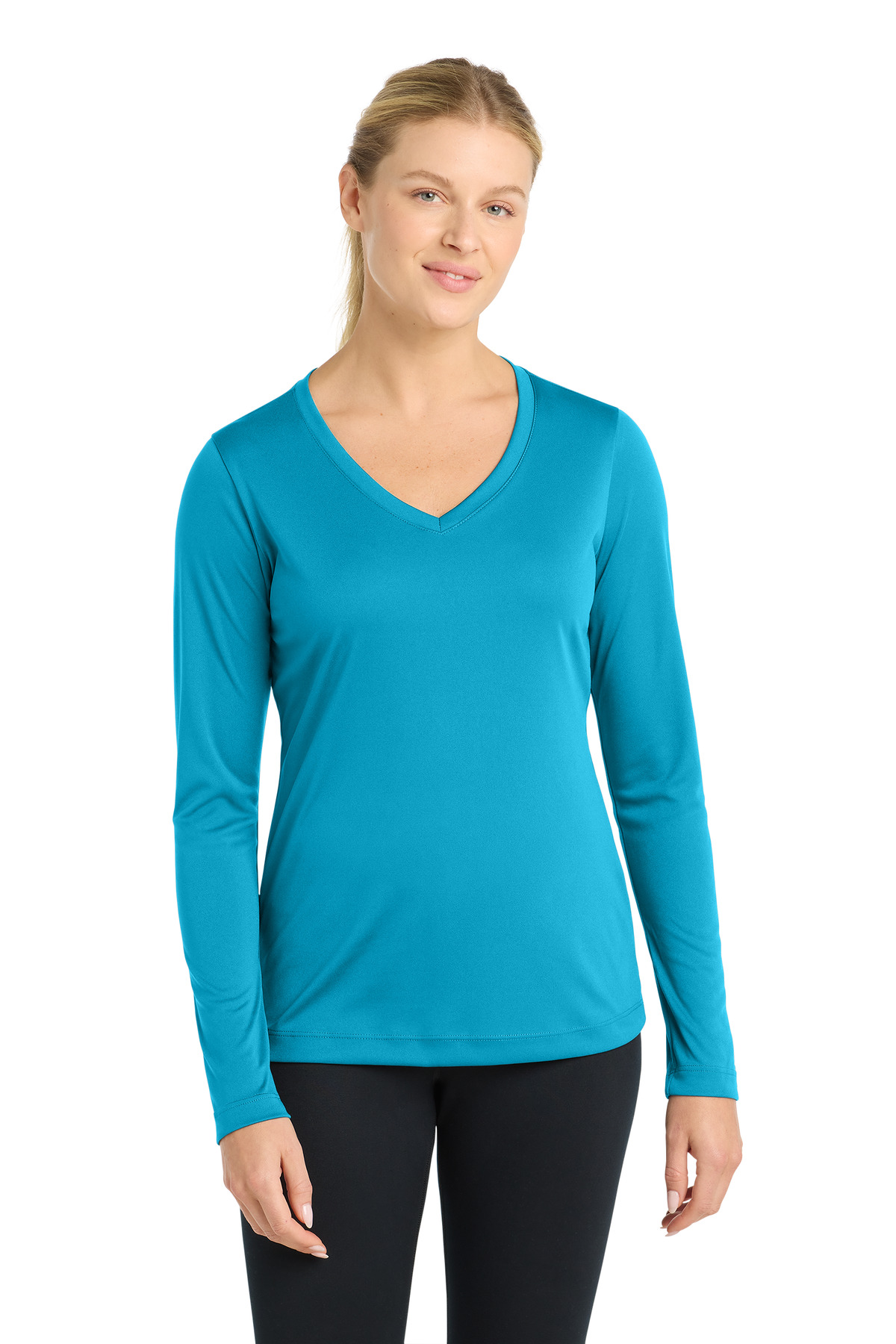 Sport-Tek ® Women's Long Sleeve PosiCharge ® Competitor V-Neck Tee. LST353LS