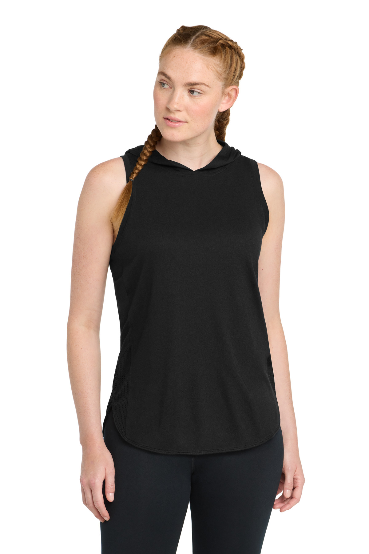 Sport-Tek ® Women's PosiCharge ® Tri-Blend Wicking Draft Hoodie Tank. LST410