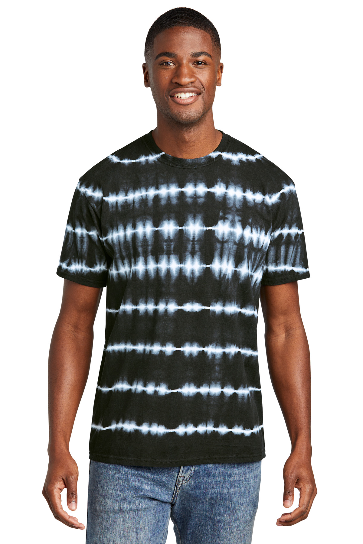 Port & Co  Allover Stripe Tie-Dye Tee PC142