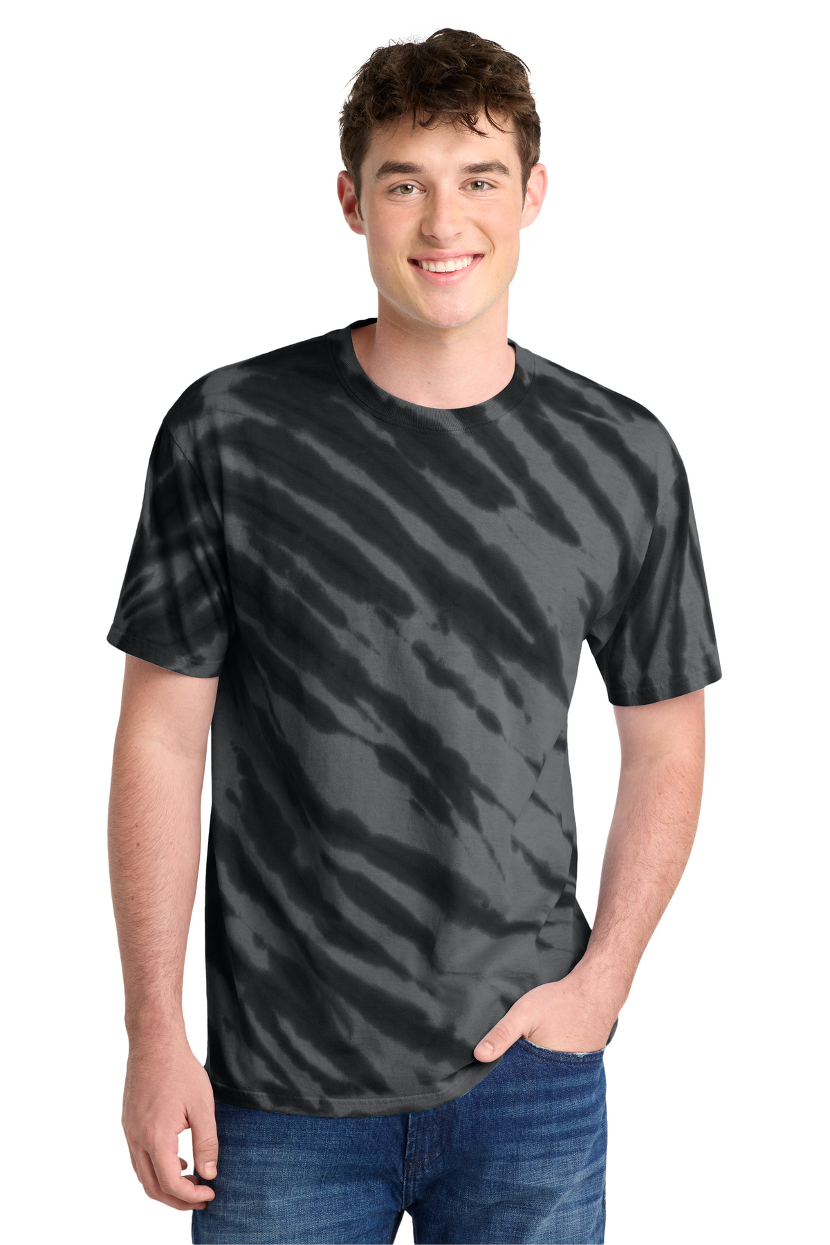 Port & Co  Tiger Stripe Tie-Dye Tee. PC148