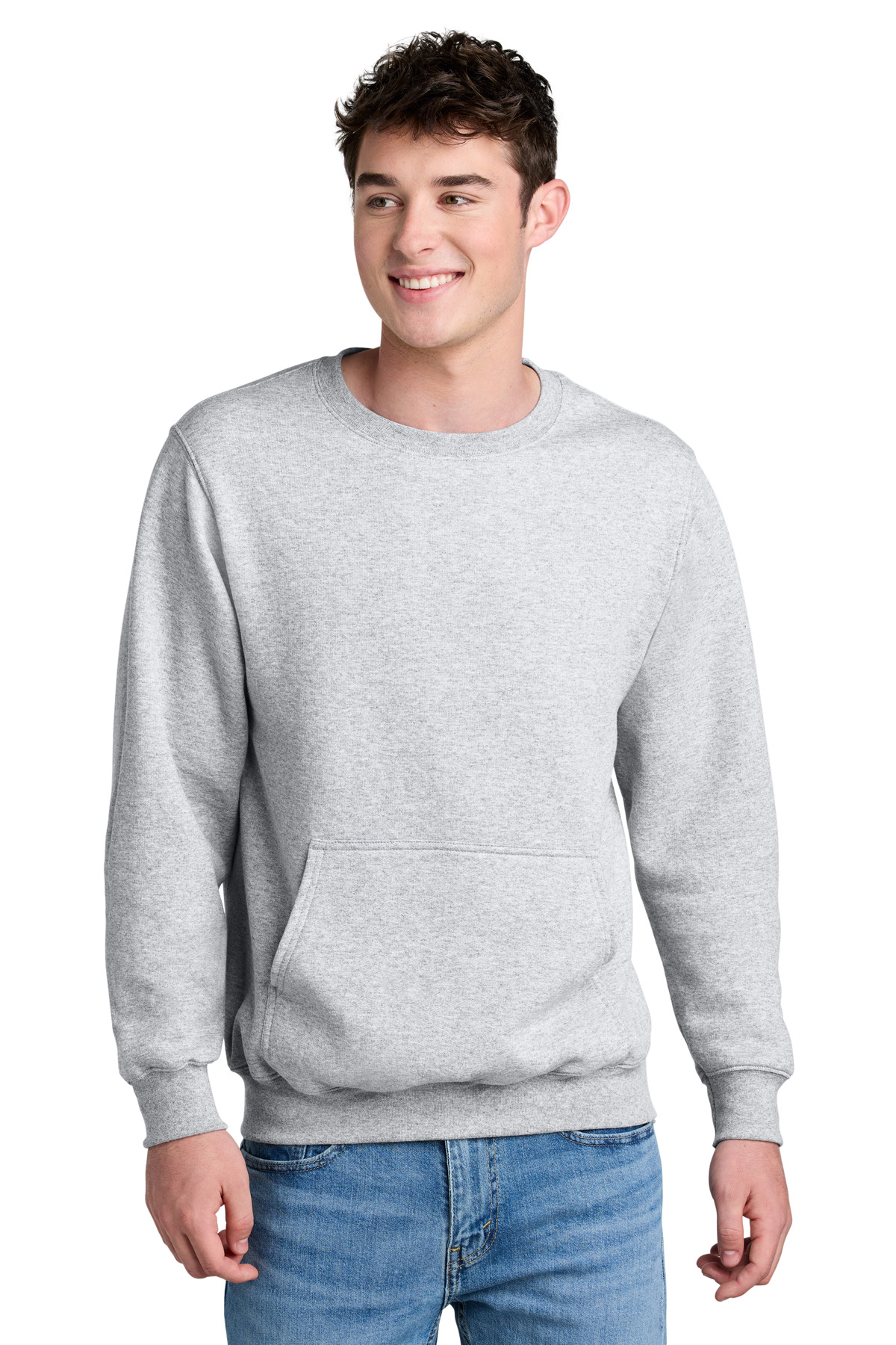 Port & Co  Core Fleece Crewneck Pocket Sweatshirt PC78PKT