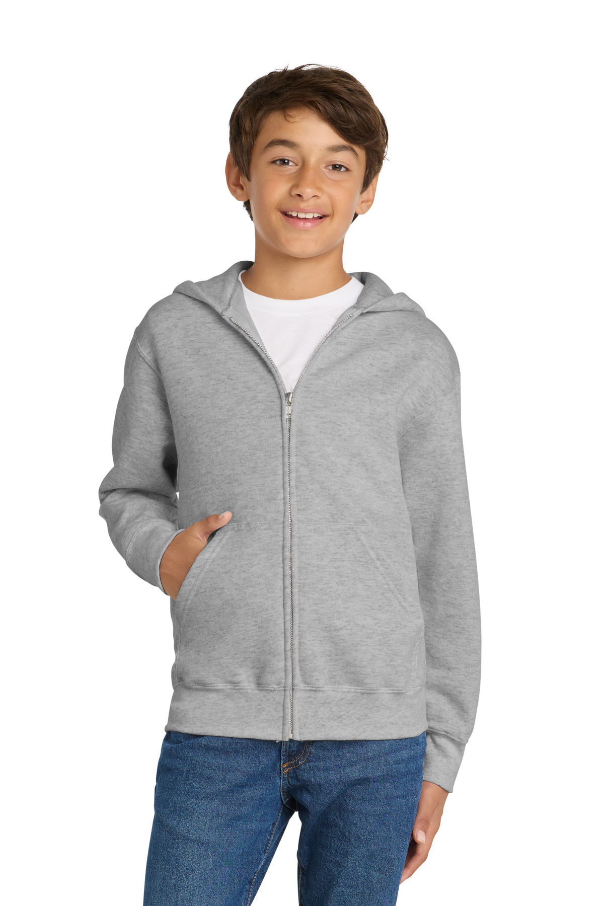 Port & Co  Youth Core Fleece Full-Zip Hooded Sweatshirt. PC90YZH