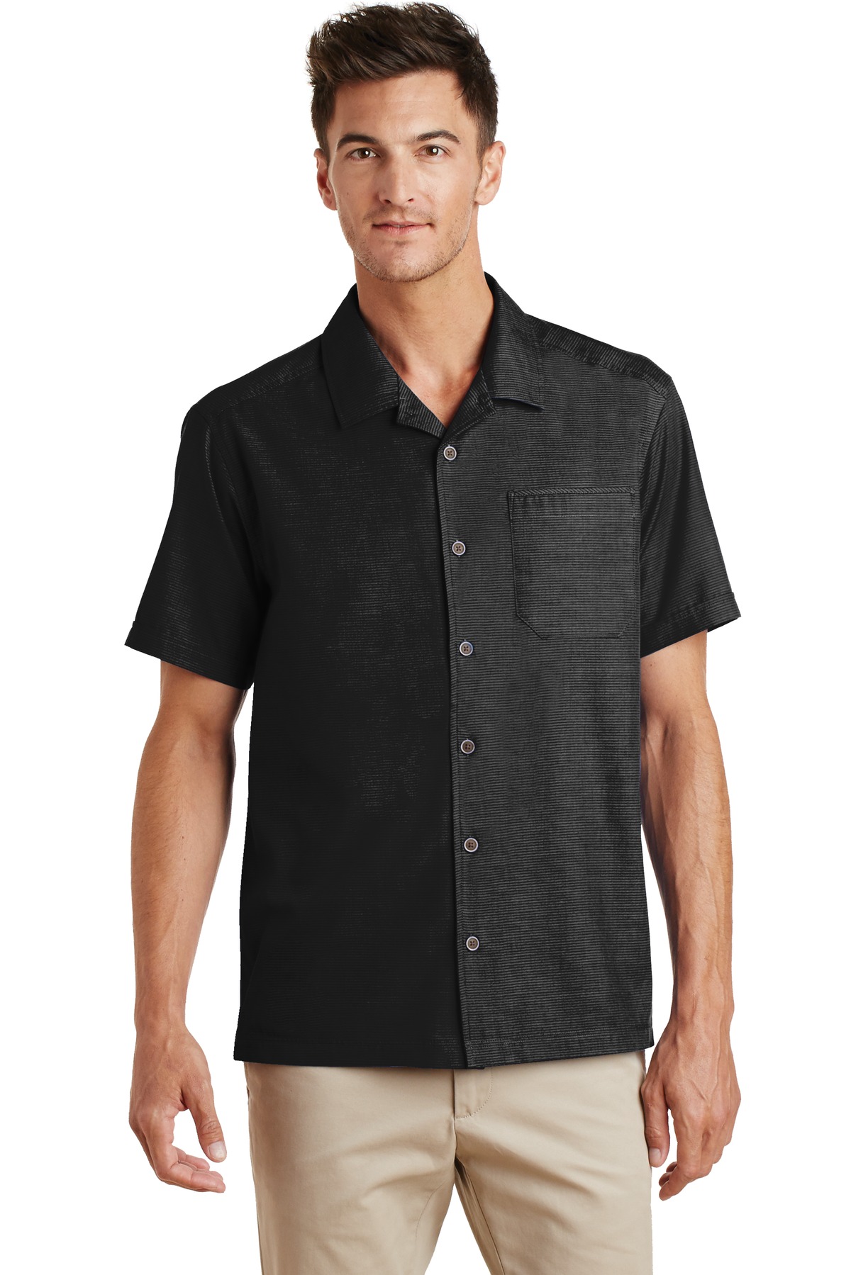 Port Authority ® Textured Camp Shirt. S662