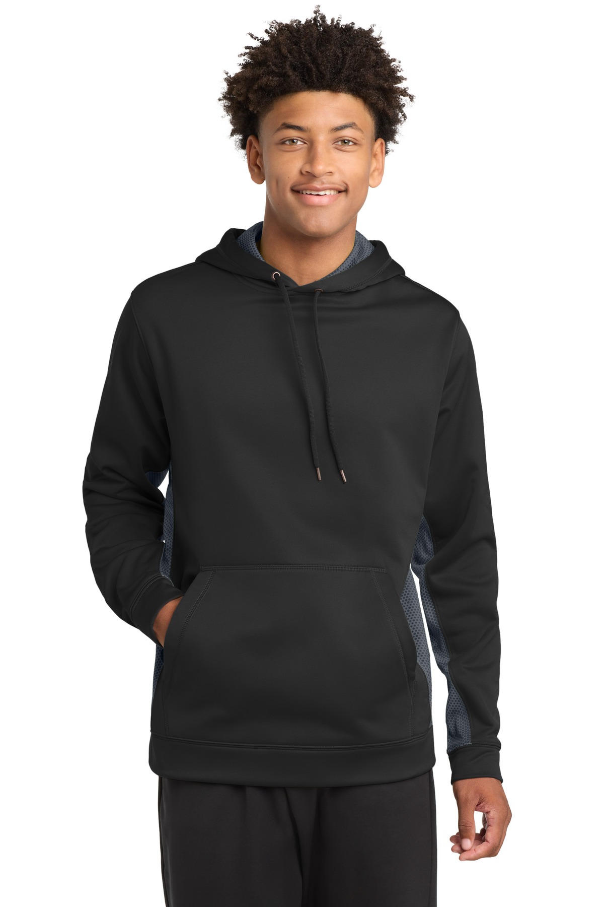 Sport-Tek ® Sport-Wick ® CamoHex Fleece Colorblock Hooded Pullover. ST239