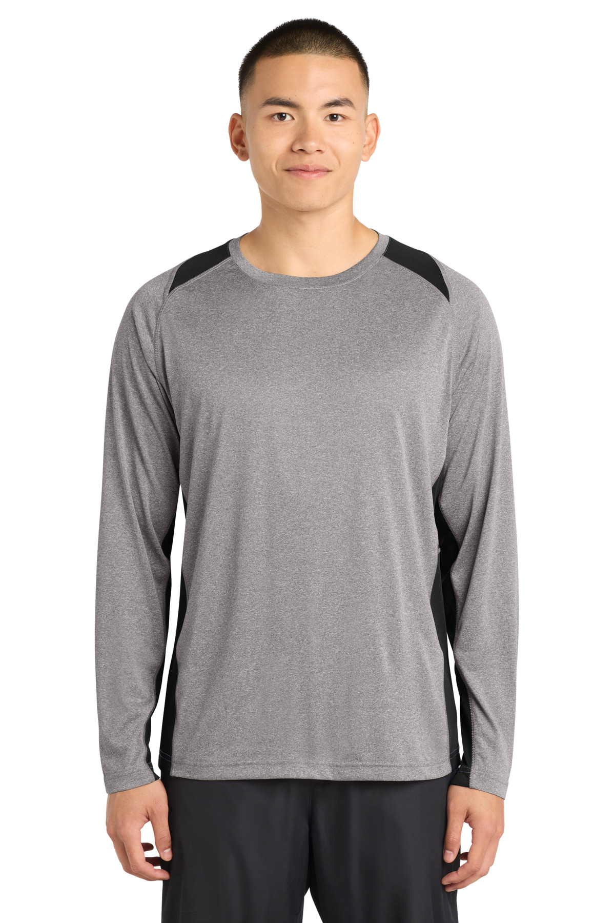 Sport-Tek ® Long Sleeve Heather Colorblock Contender  Tee. ST361LS