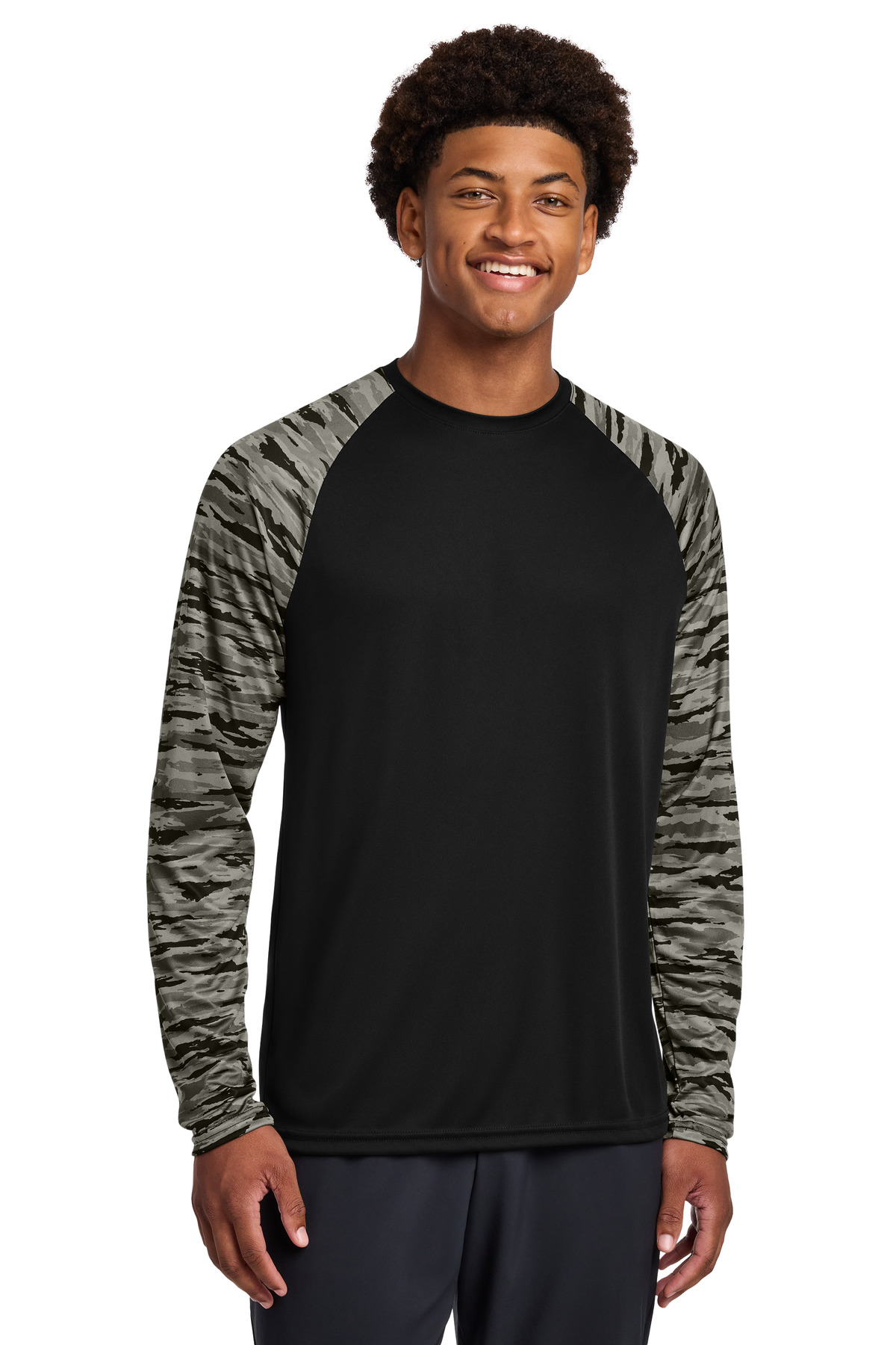 Sport-Tek ® Drift Camo Colorblock Long Sleeve Tee ST376LS