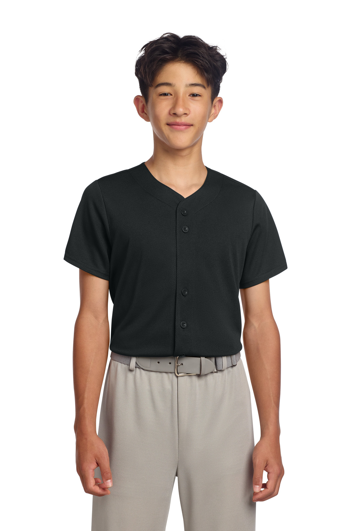 Sport-Tek ® Youth PosiCharge ® Tough Mesh Full-Button Jersey YST220